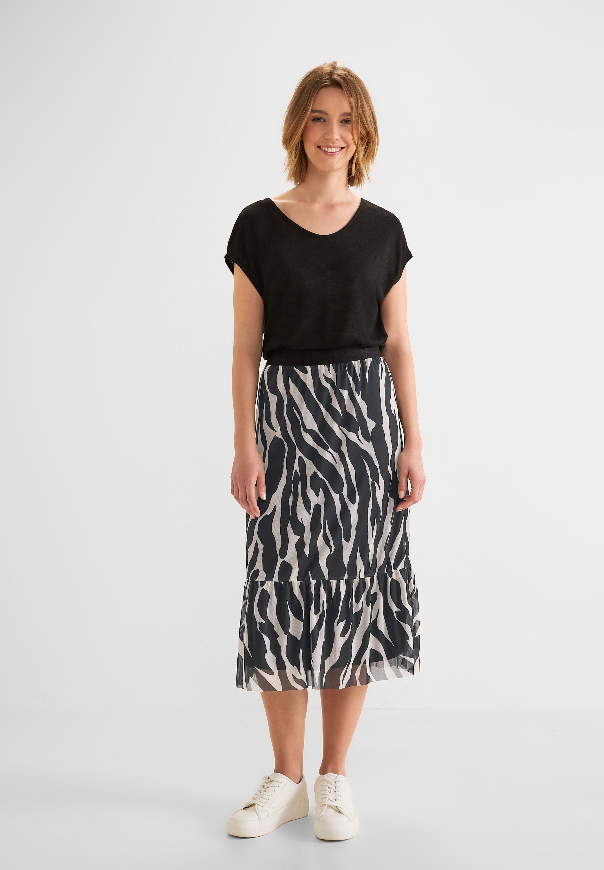 Midi Mesh Volant Rock