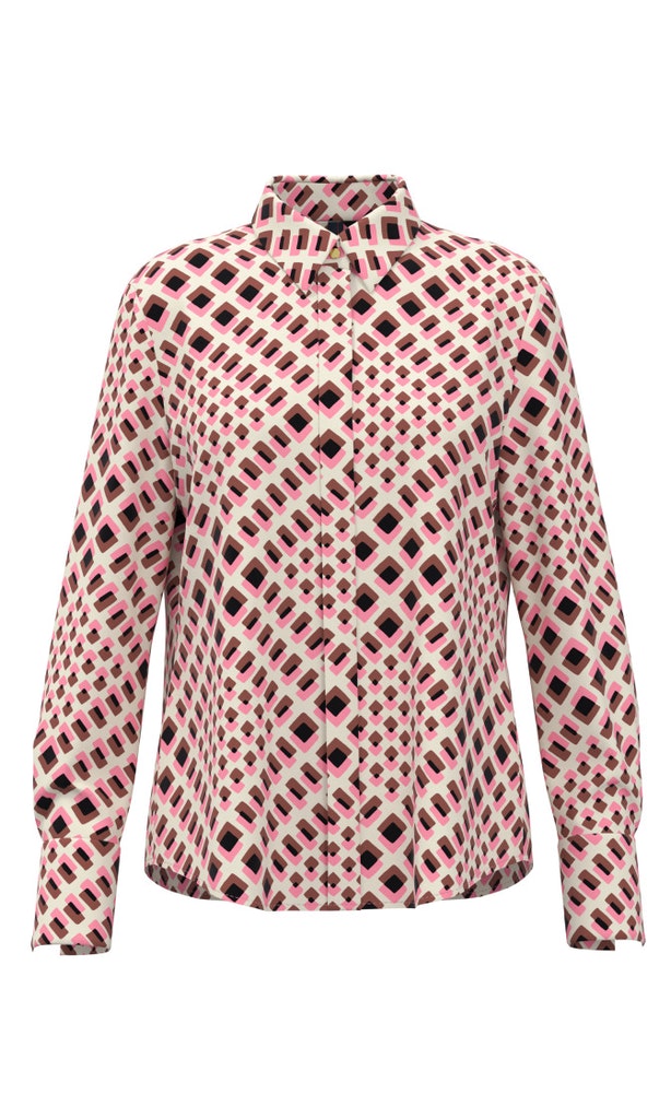 Crêpe-Bluse mit Grafikmuster