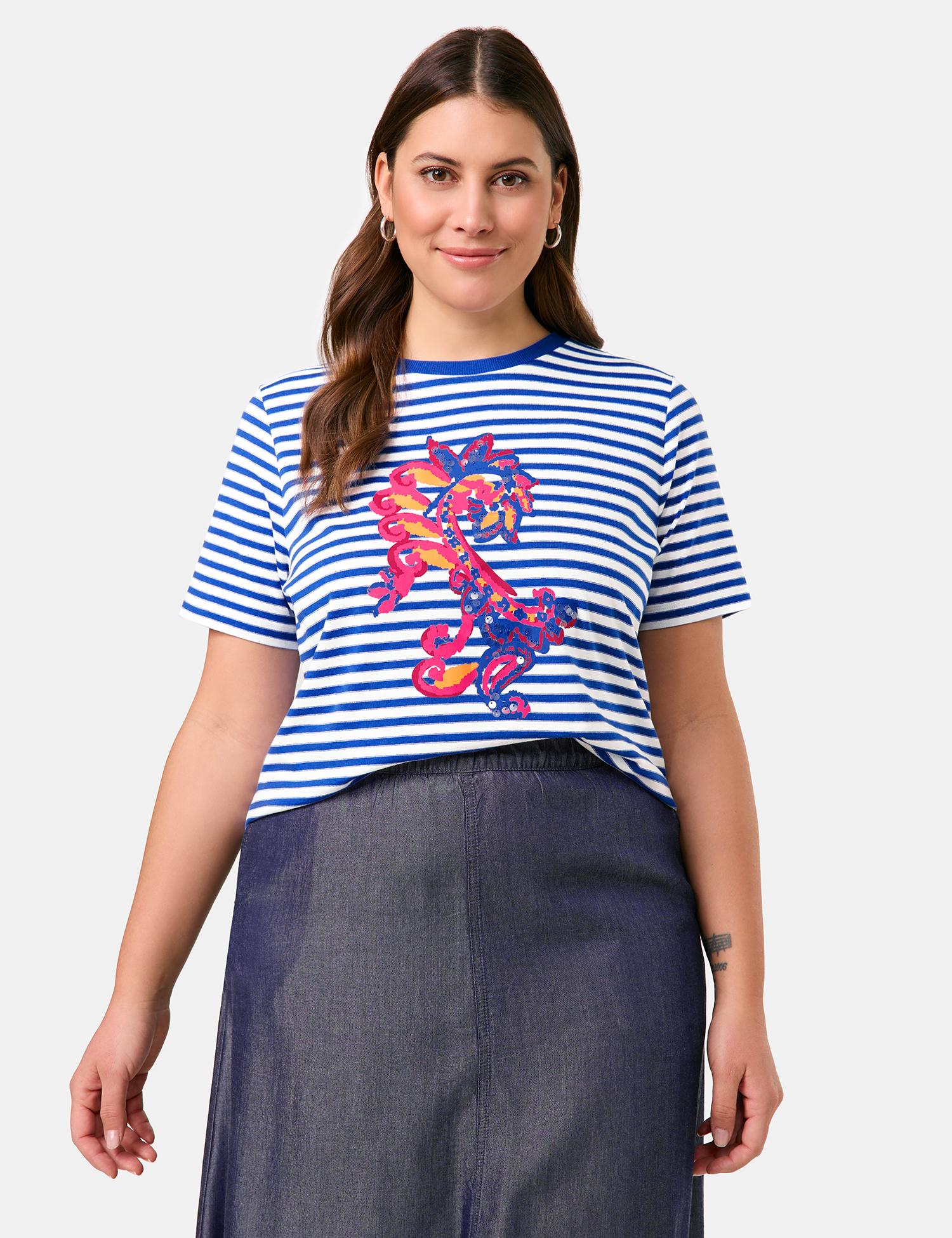 Ringelshirt mit Paisley-Print