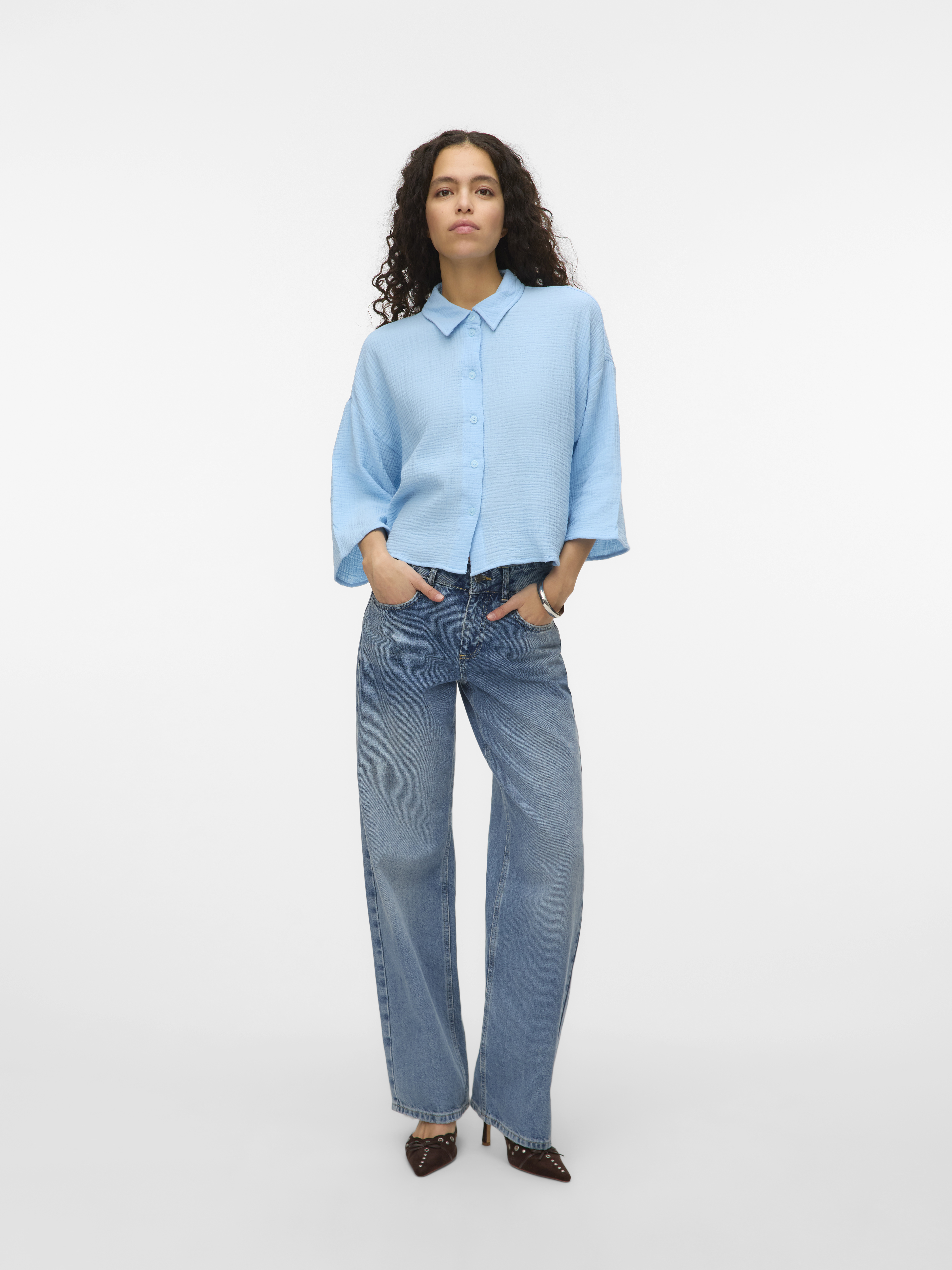 VMNATALI CROP SHIRT WVN GA NOOS