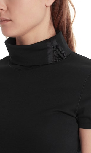 Jersey-T-Shirt mit Rollkragen