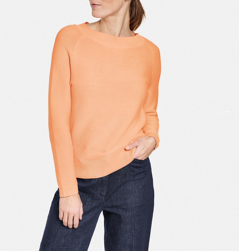 Pullover mit Strukturstrick Organic Cotton