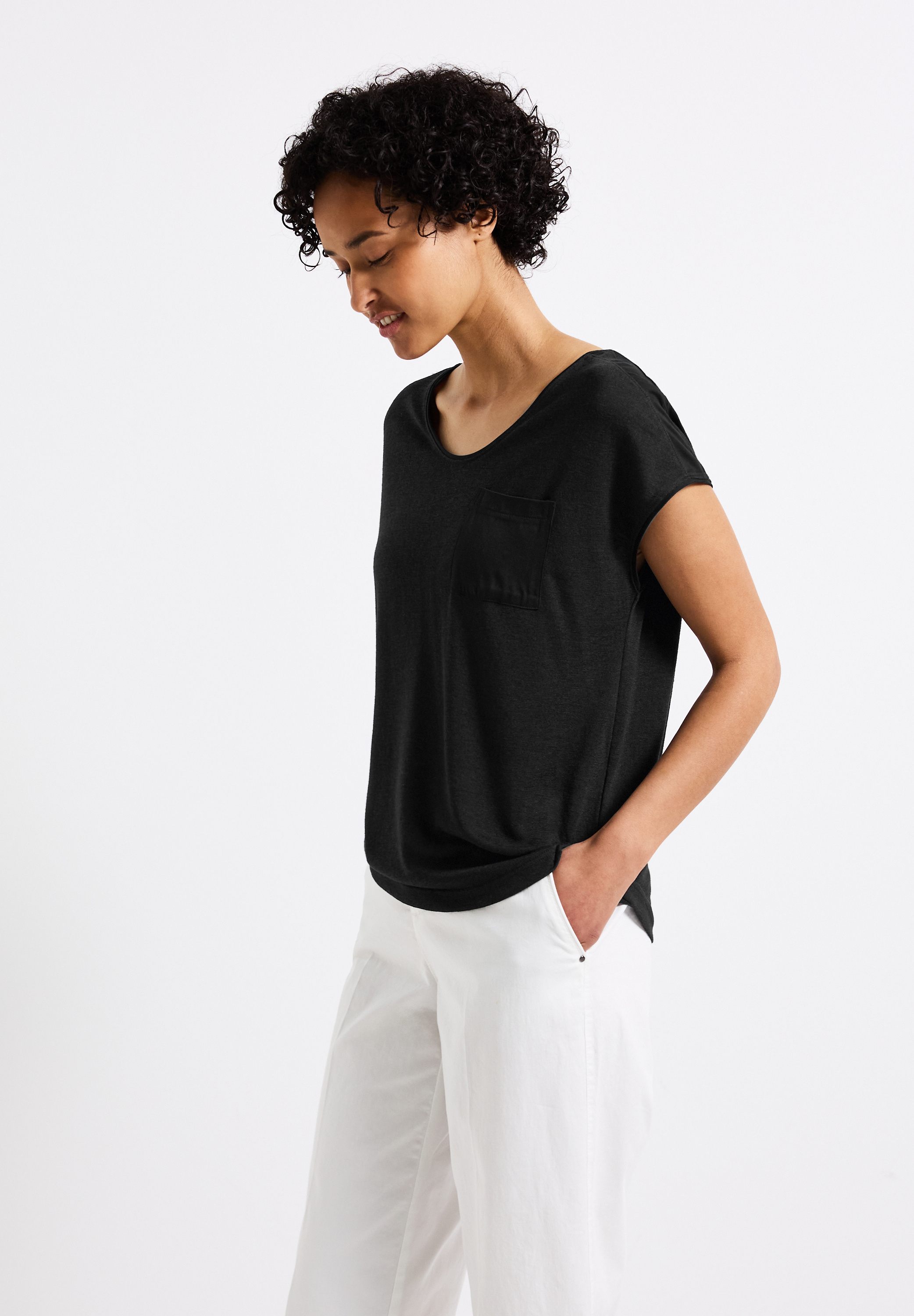 Leinen-Look T-Shirt