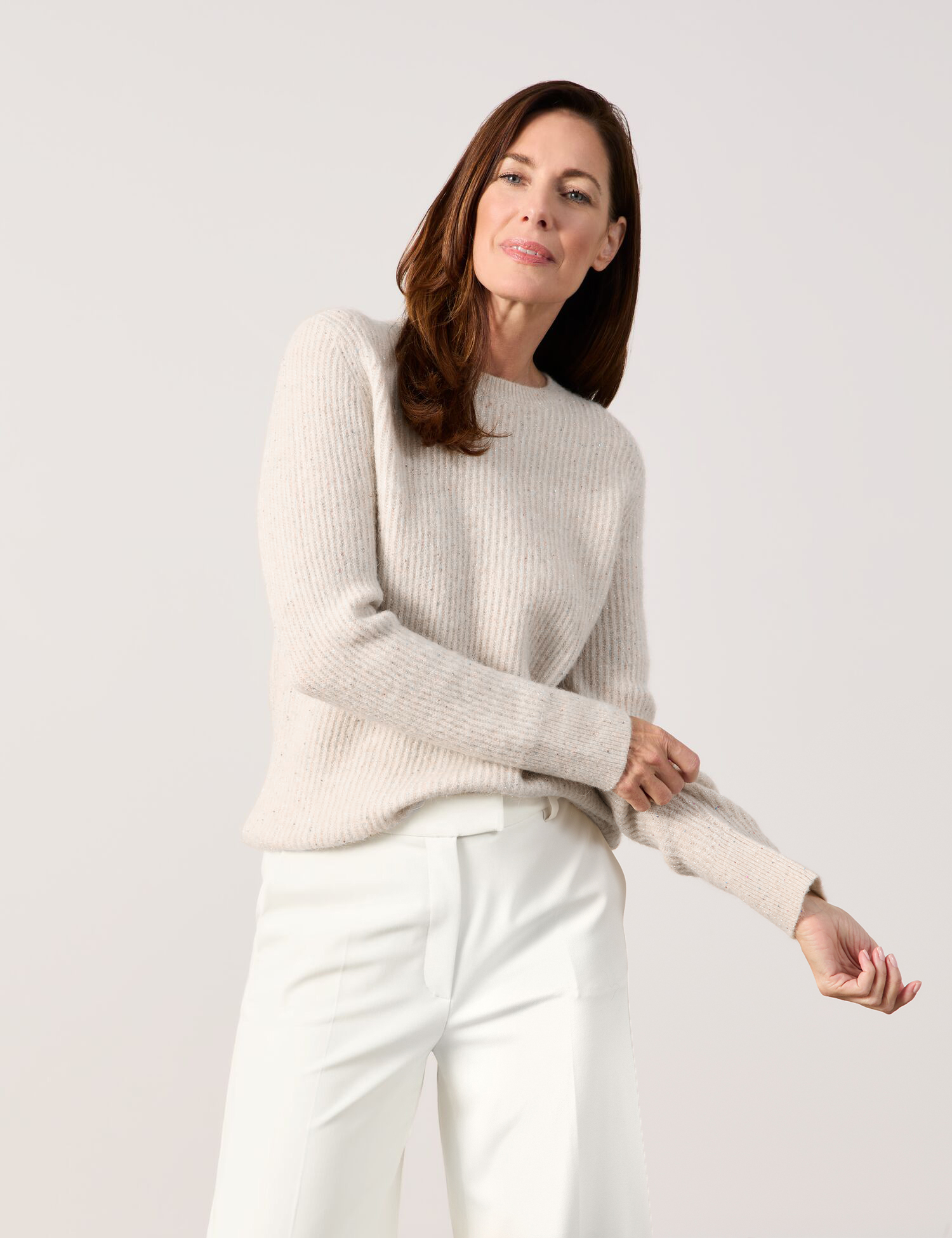 Edel glitzernder Pullover mit Wollanteil