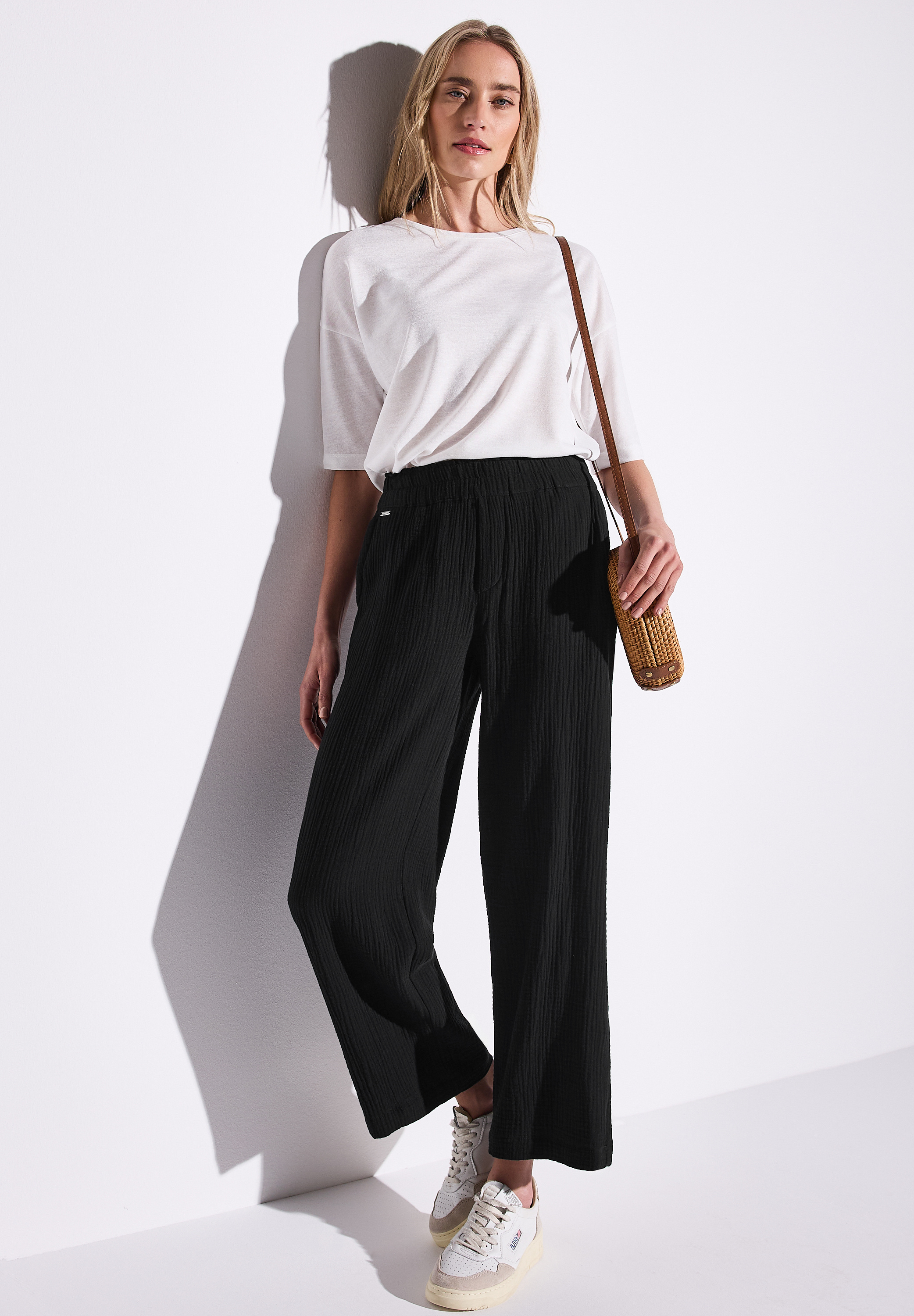 Wide Leg Musselin Hose