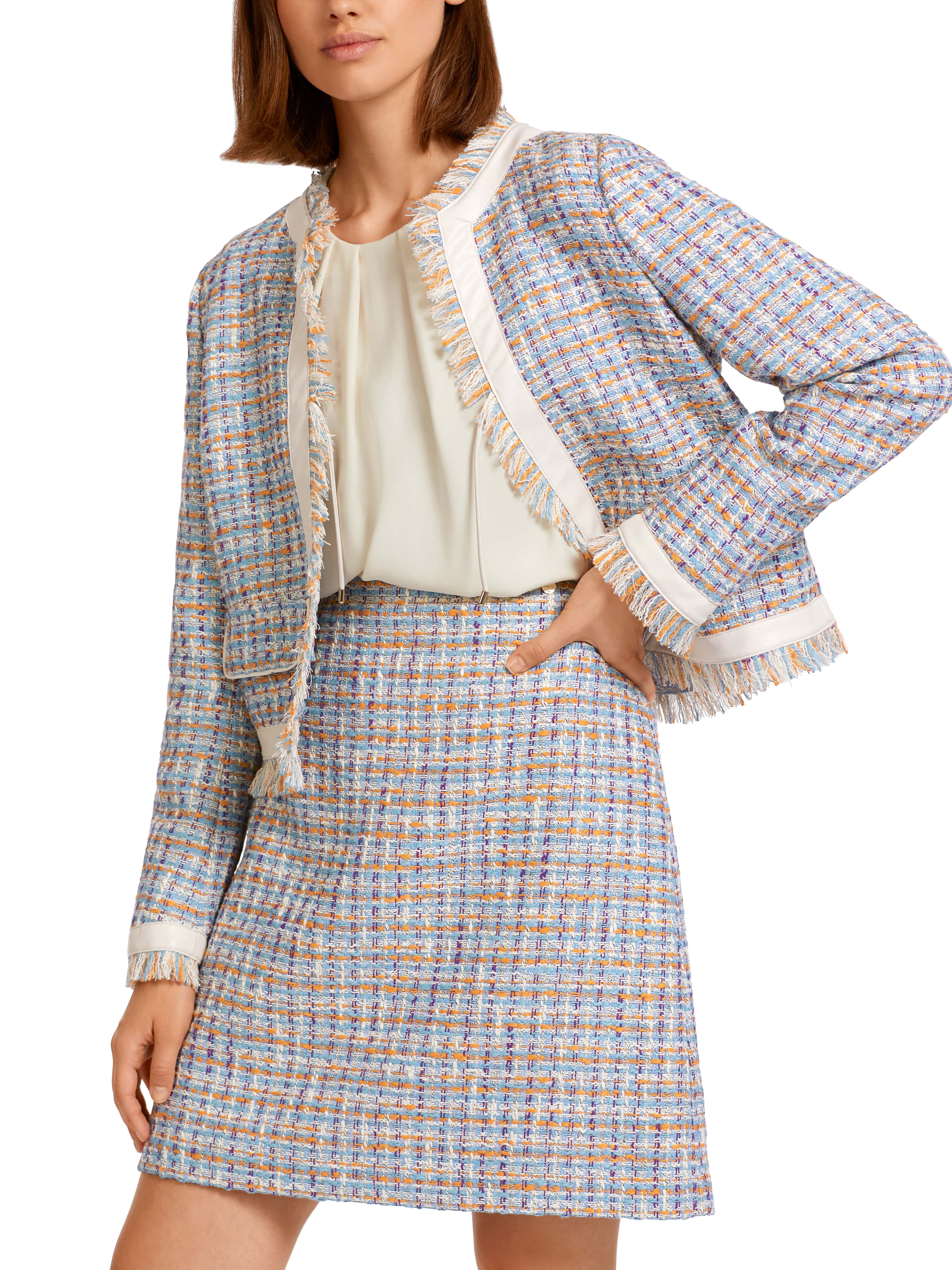 Kurze Jacke aus Baumwoll-Bouclé