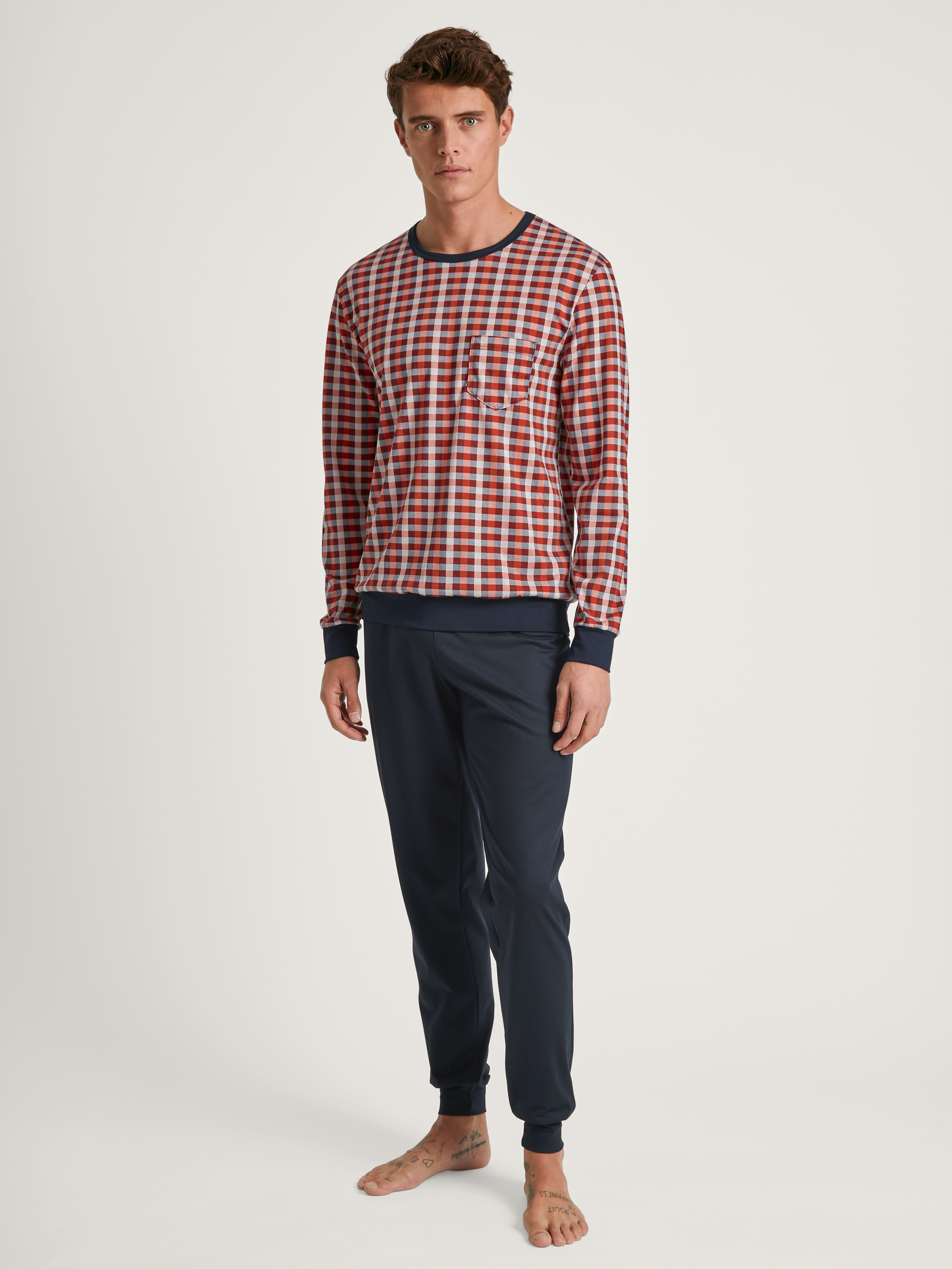 HERREN Pyjama mit Bündchen
