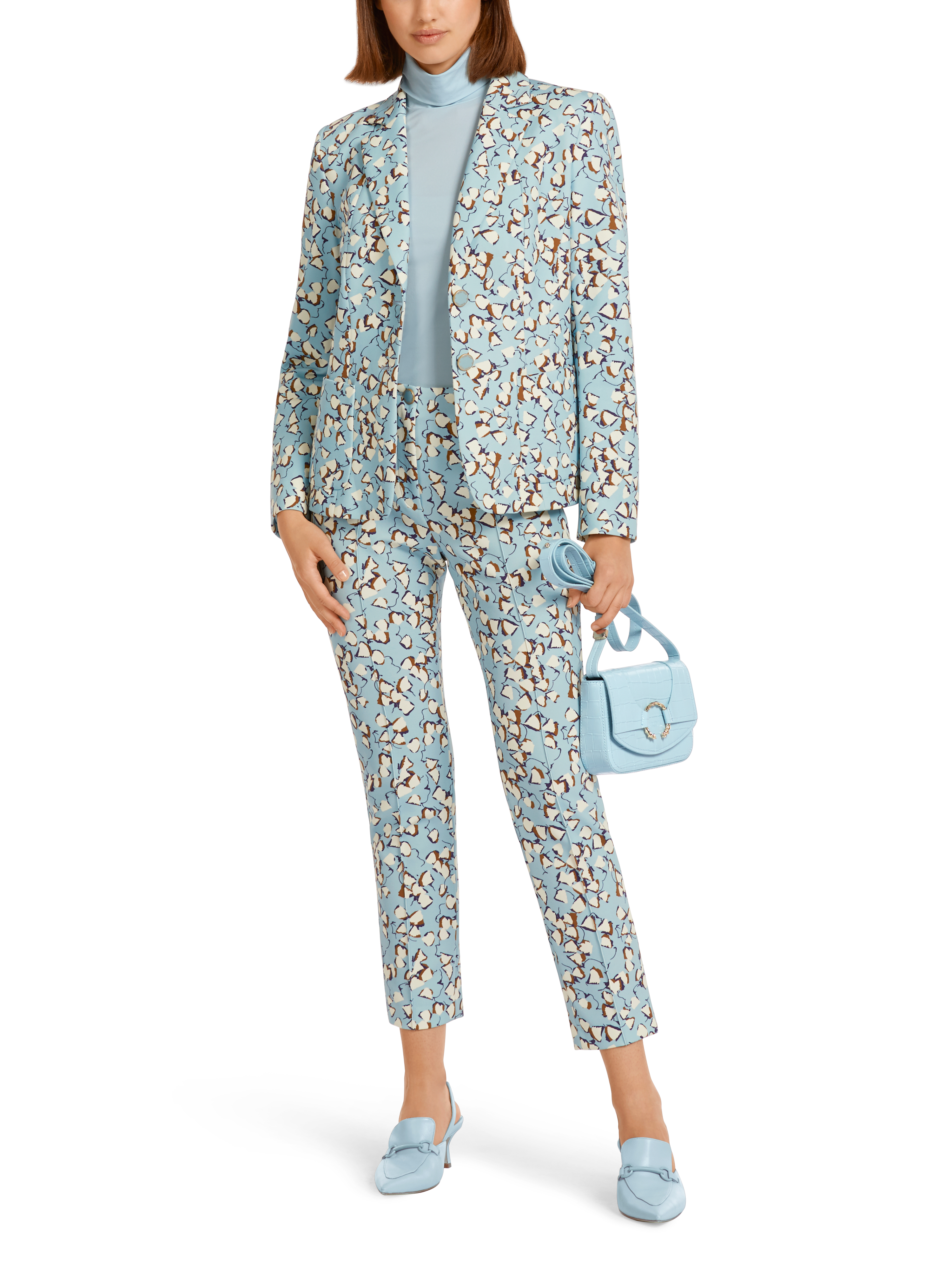 Figurnaher Blazer mit Allover-Print