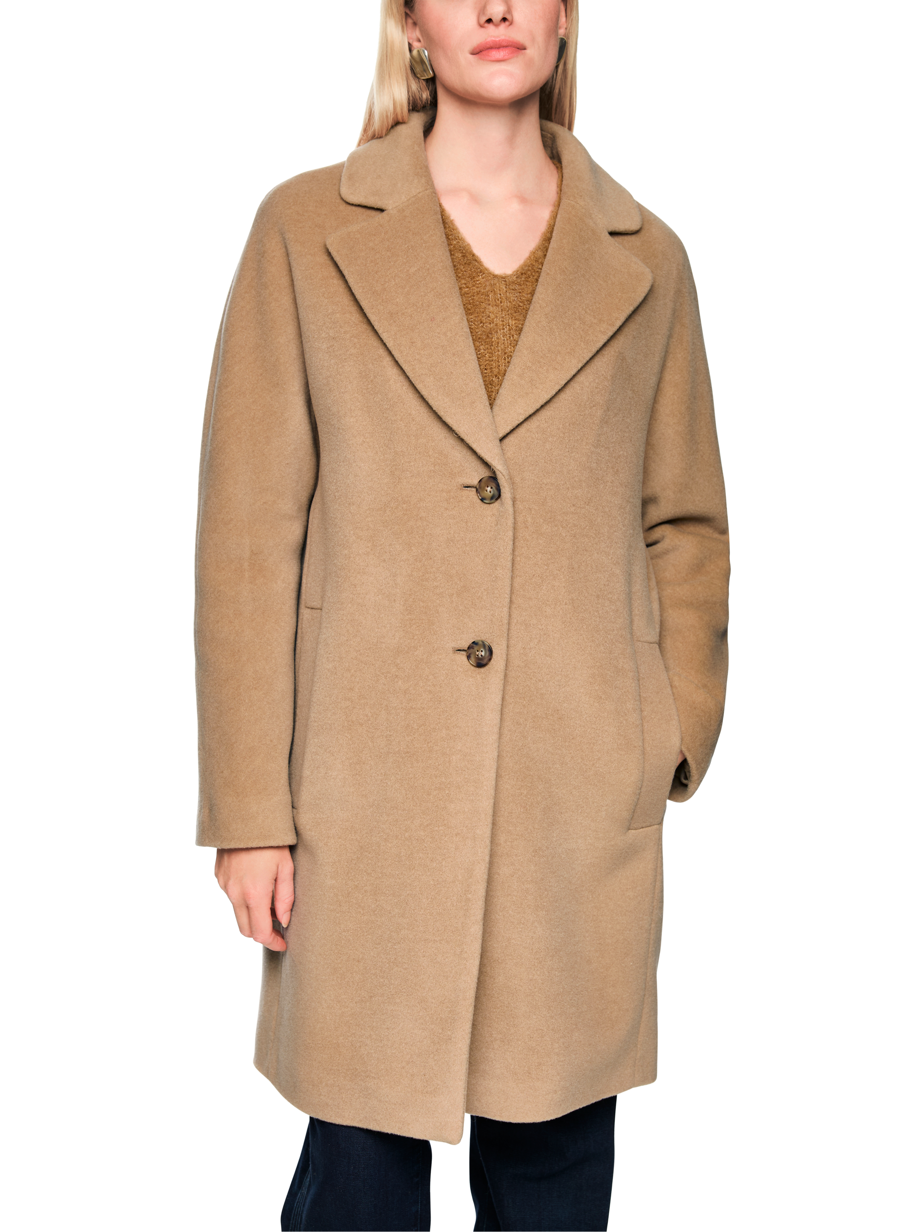 Weiter Mantel aus Alpaka-Woll-Mix