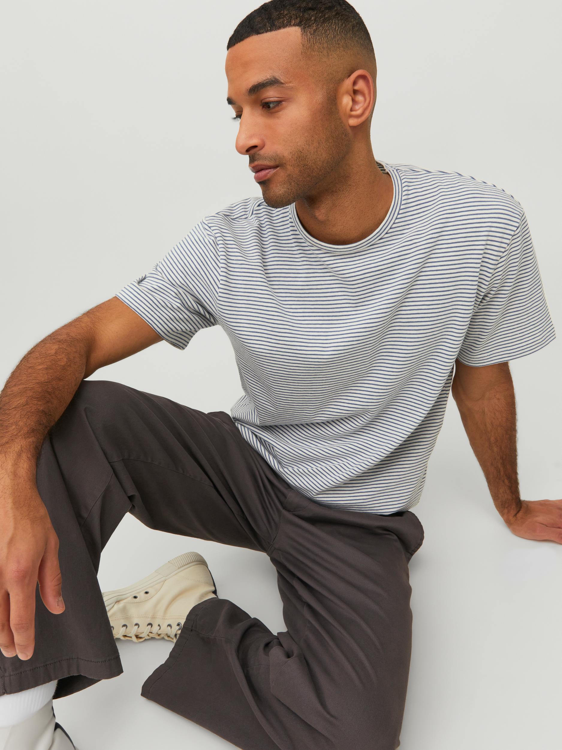 JPRCC SOFT LINEN TEE SS CREW STRIPE