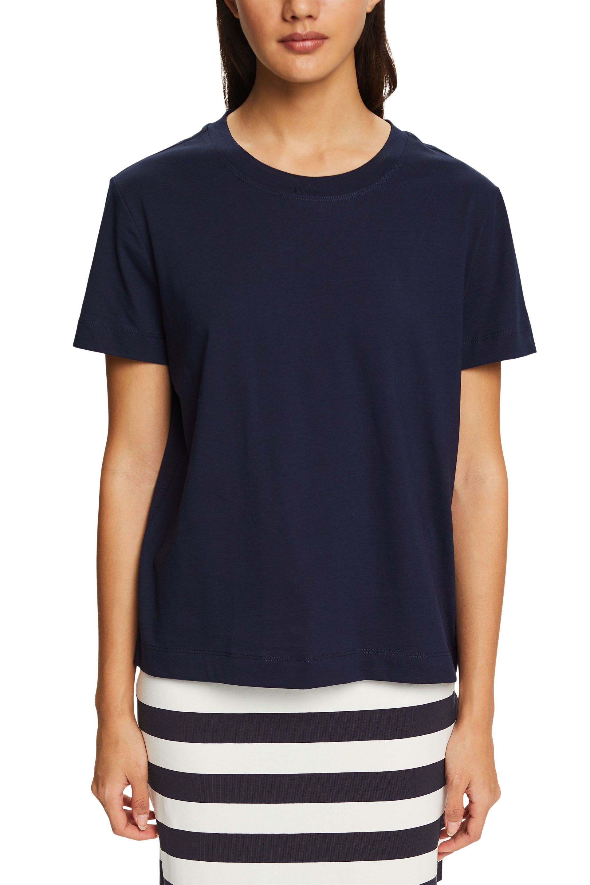 Baumwoll-T-Shirt mit Rundhalsausschnitt