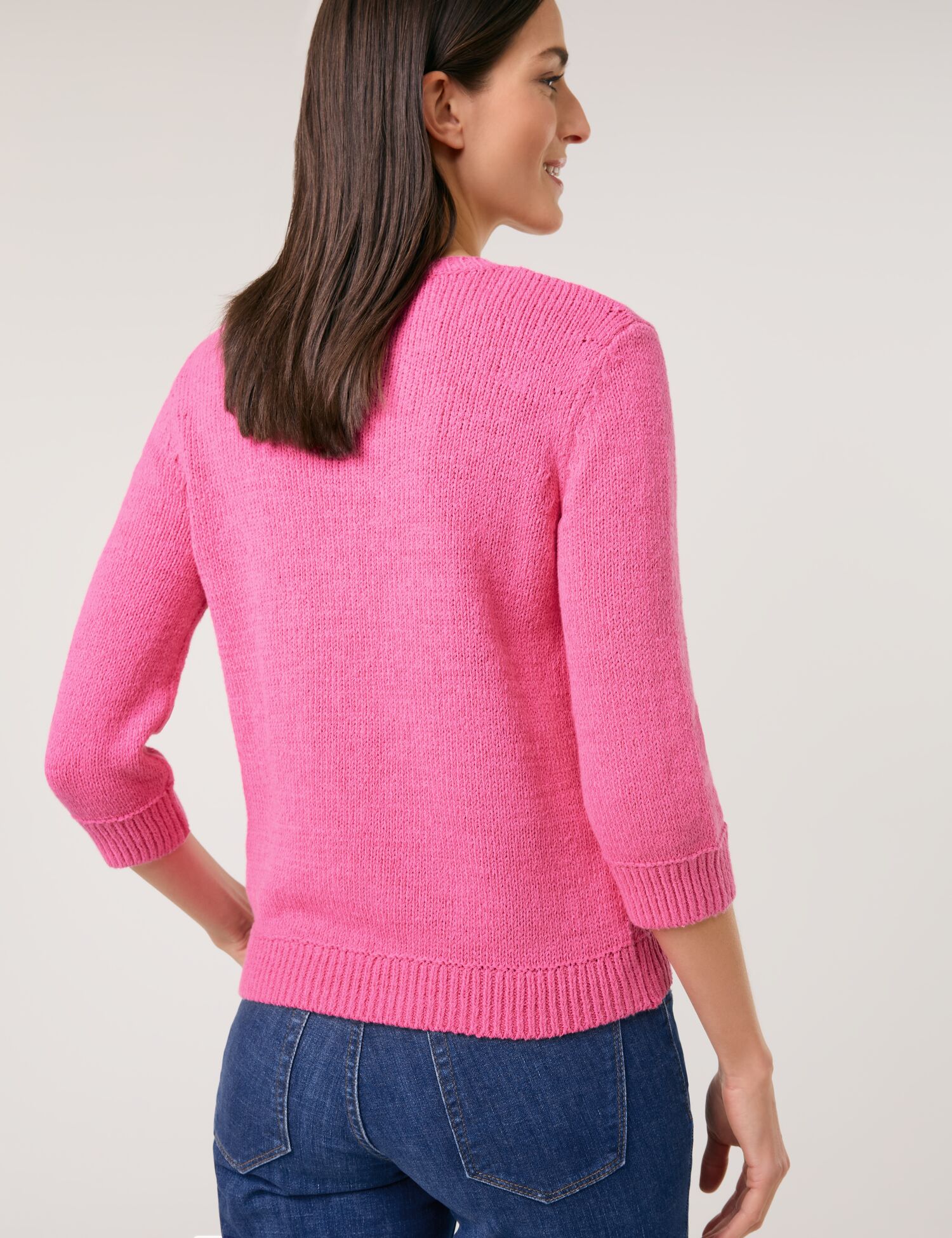 3/4 Arm Pullover aus Baumwoll-Mix