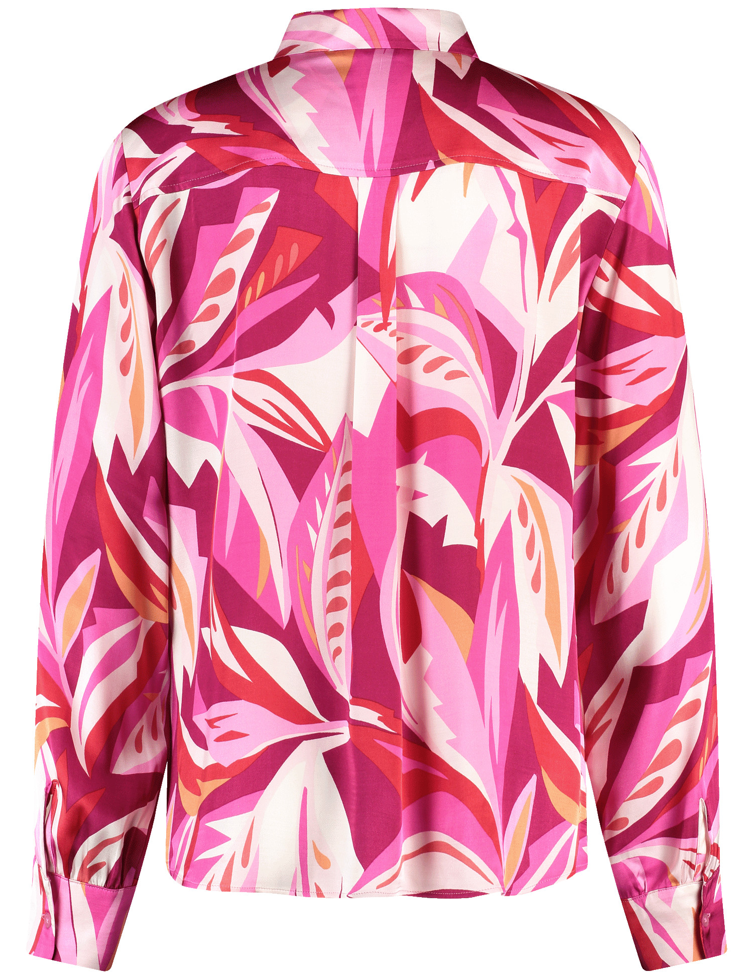 Satinierte Bluse mit floralem Dessin