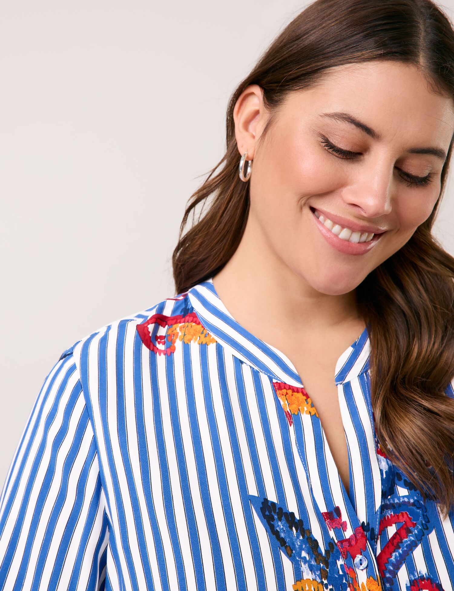 3/4 Arm Bluse mit mit Streifen-Paisley-Muster