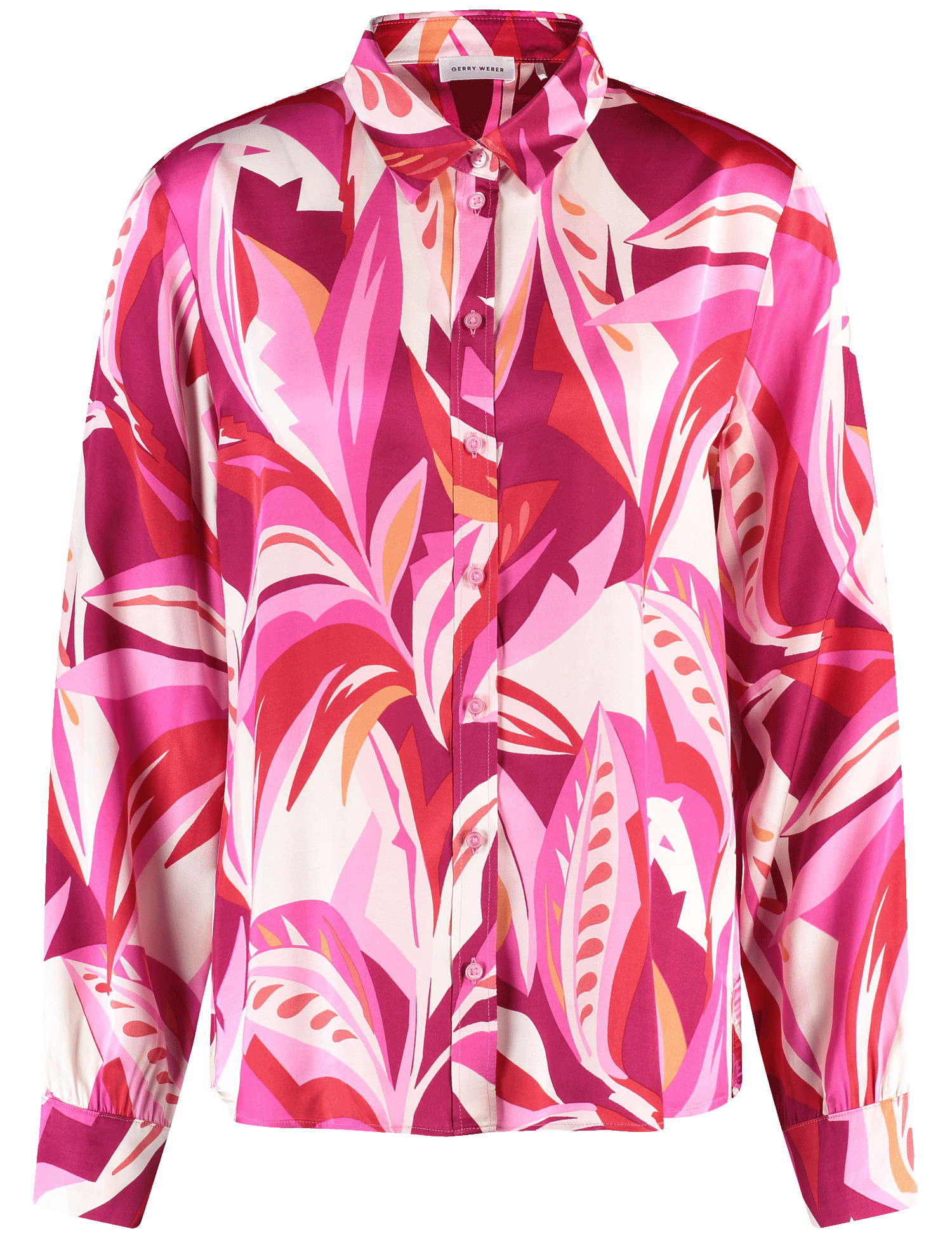 Satinierte Bluse mit floralem Dessin