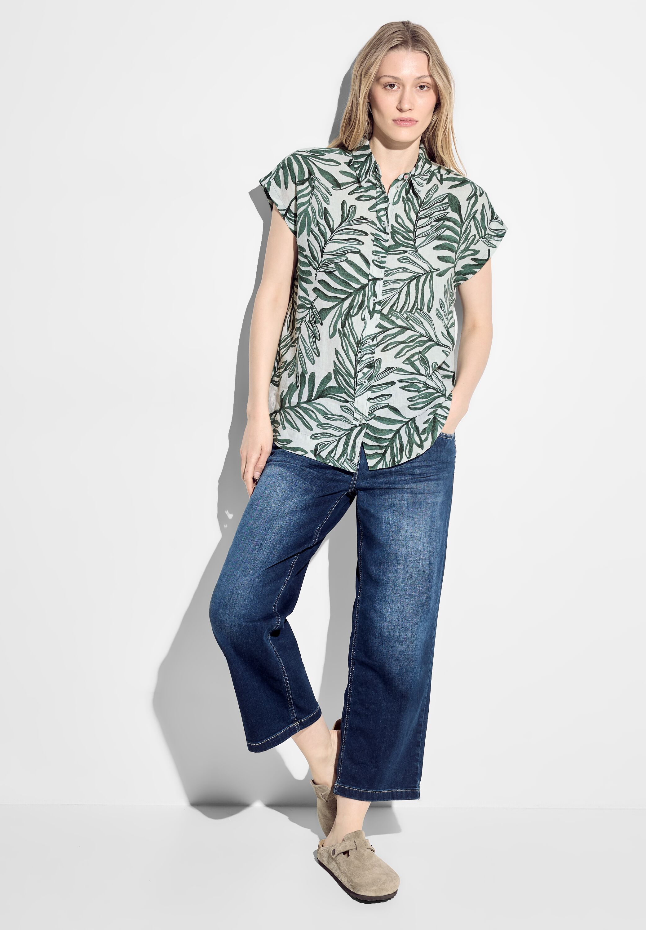 Leinenbluse mit Print
