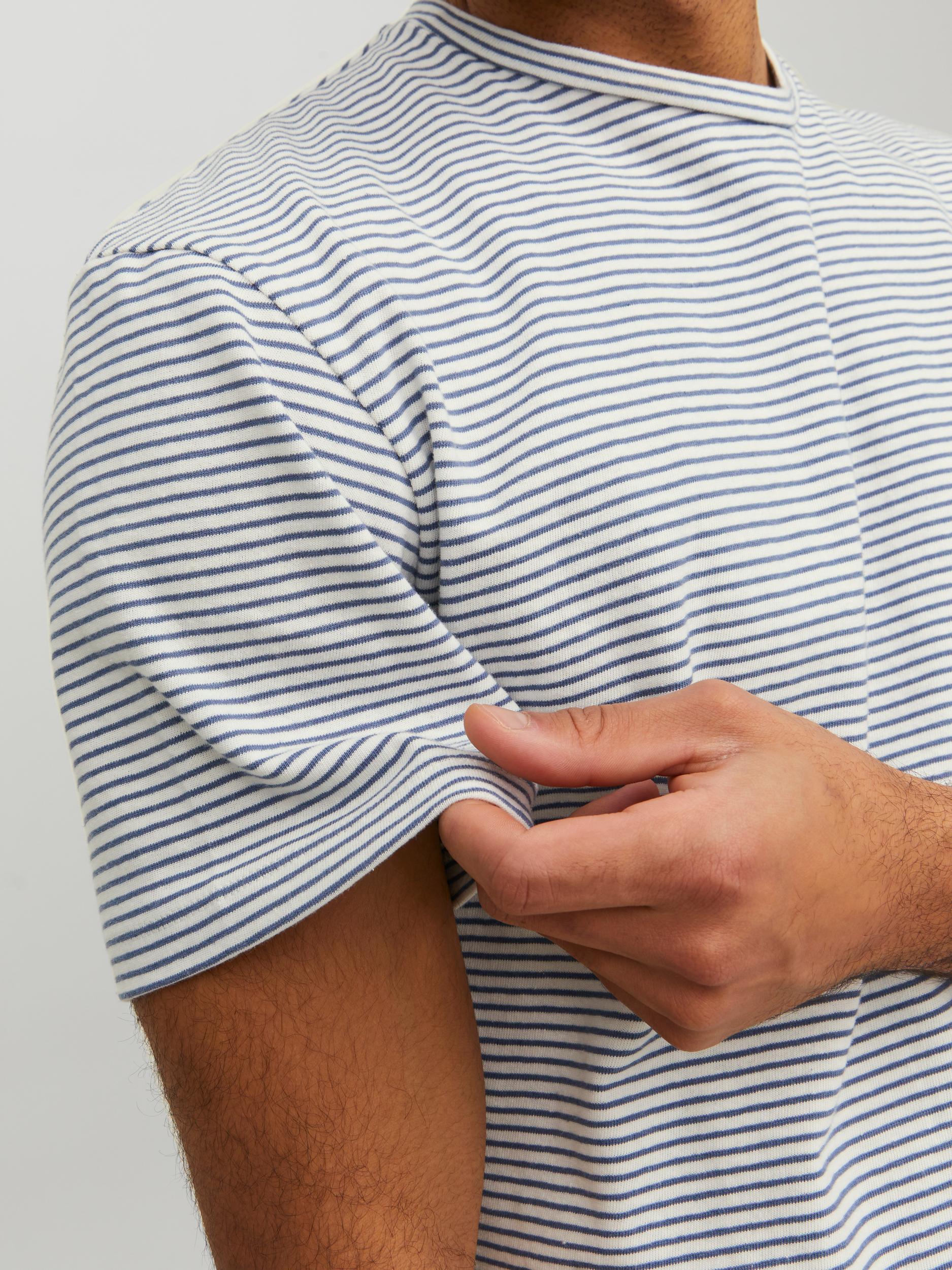 JPRCC SOFT LINEN TEE SS CREW STRIPE
