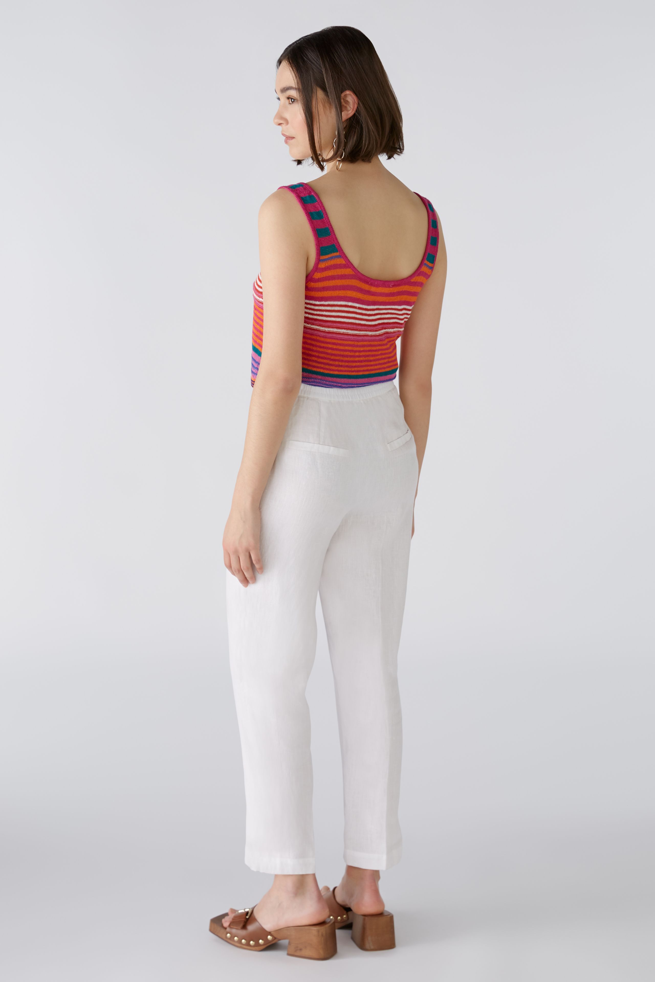 Leinenhose Mid waist , cropped