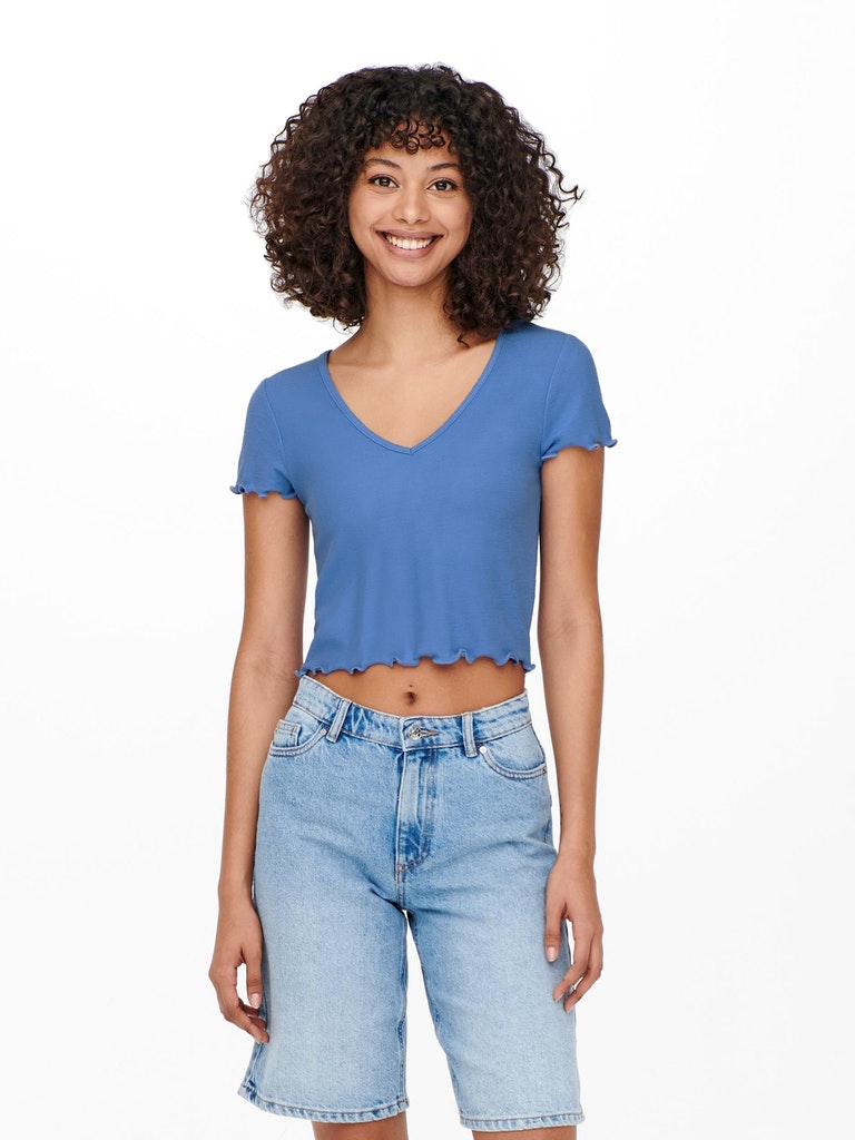 ONLKIKA S/S V-NECK TOP JRS