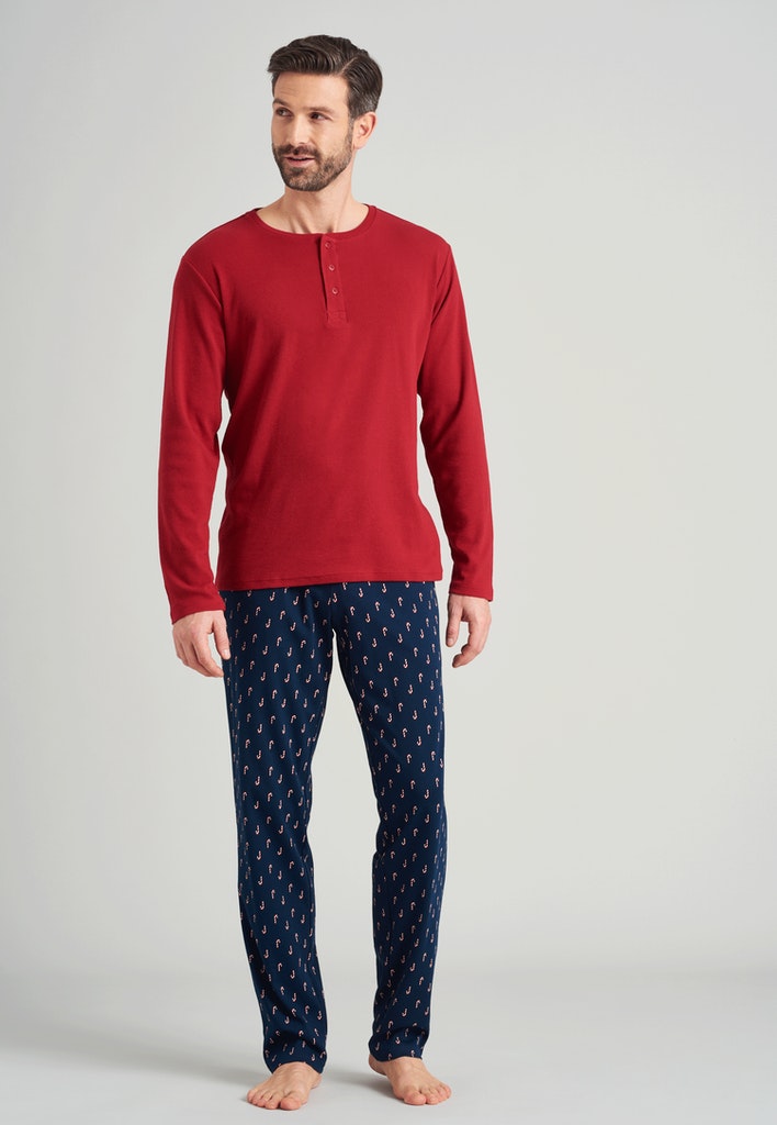 Langarmshirt Knopfleiste