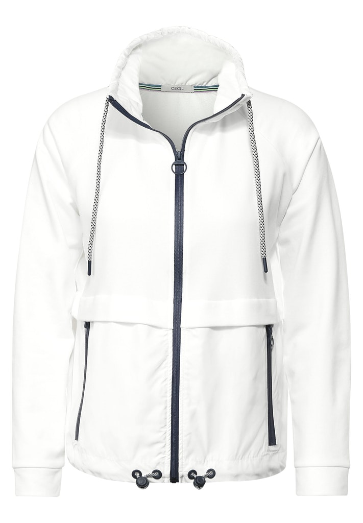 Sweatjacke im Materialmix