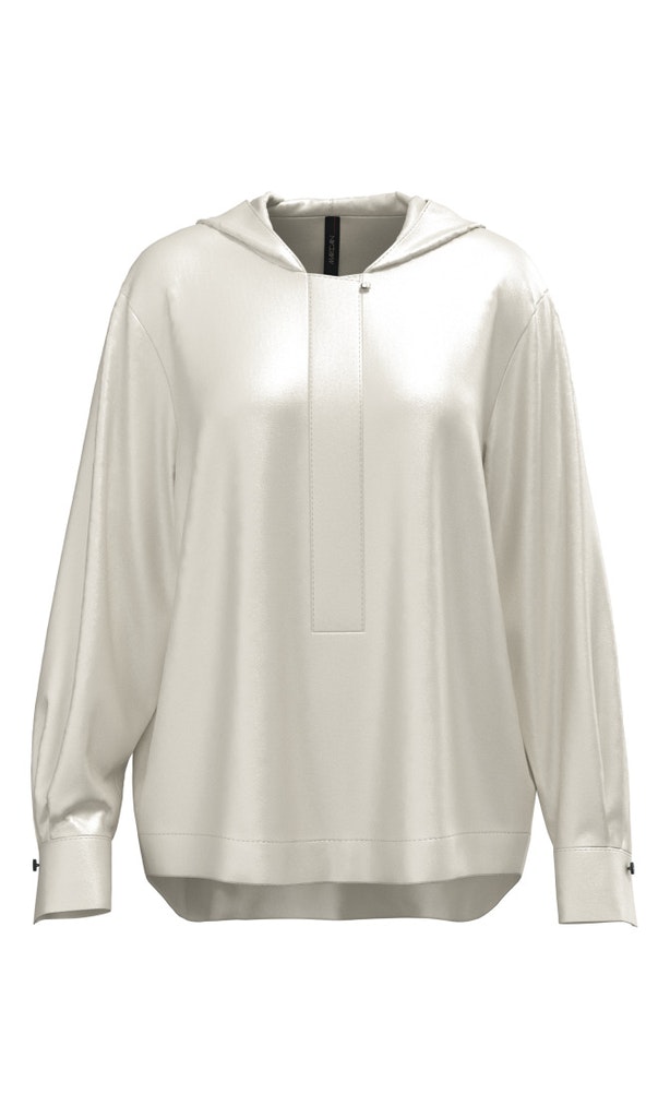 Blusenshirt mit Kapuze aus Satin