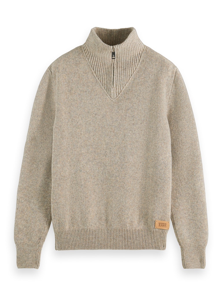 Wool-blend half-zip pullover