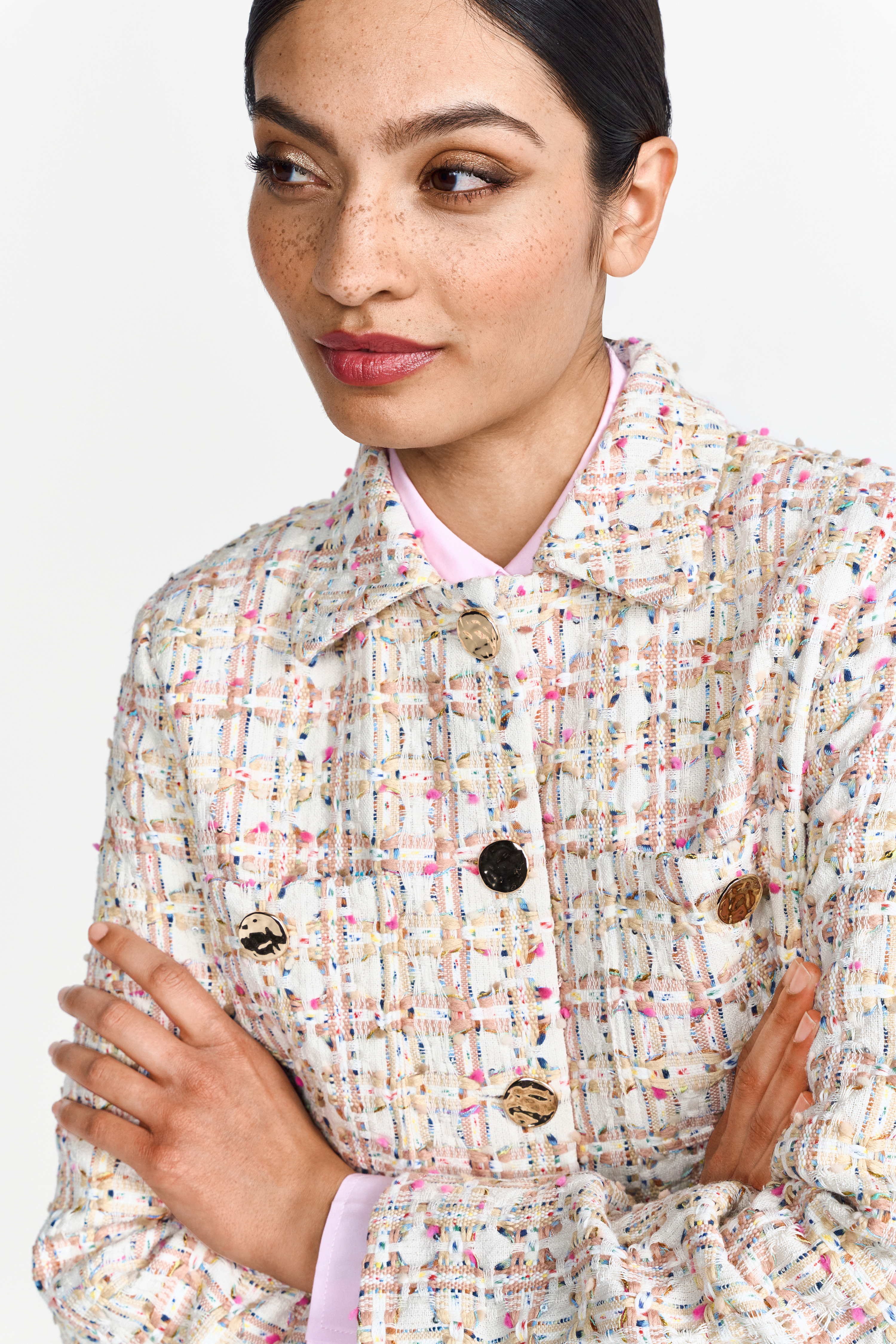 Boxy jacket with shirt collar