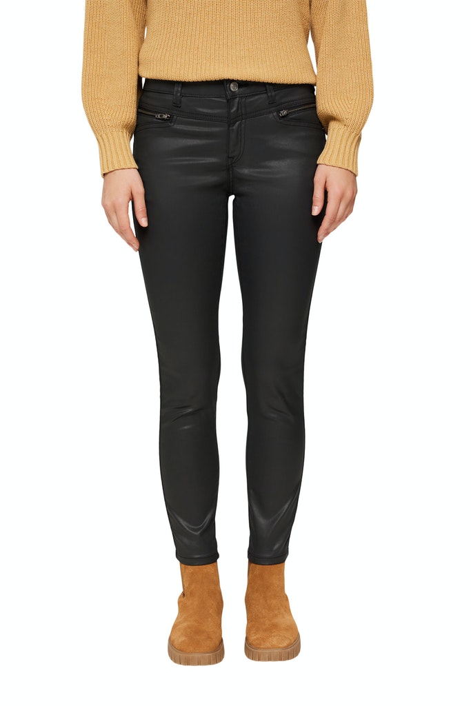 Beschichtete Hose mit Zippern