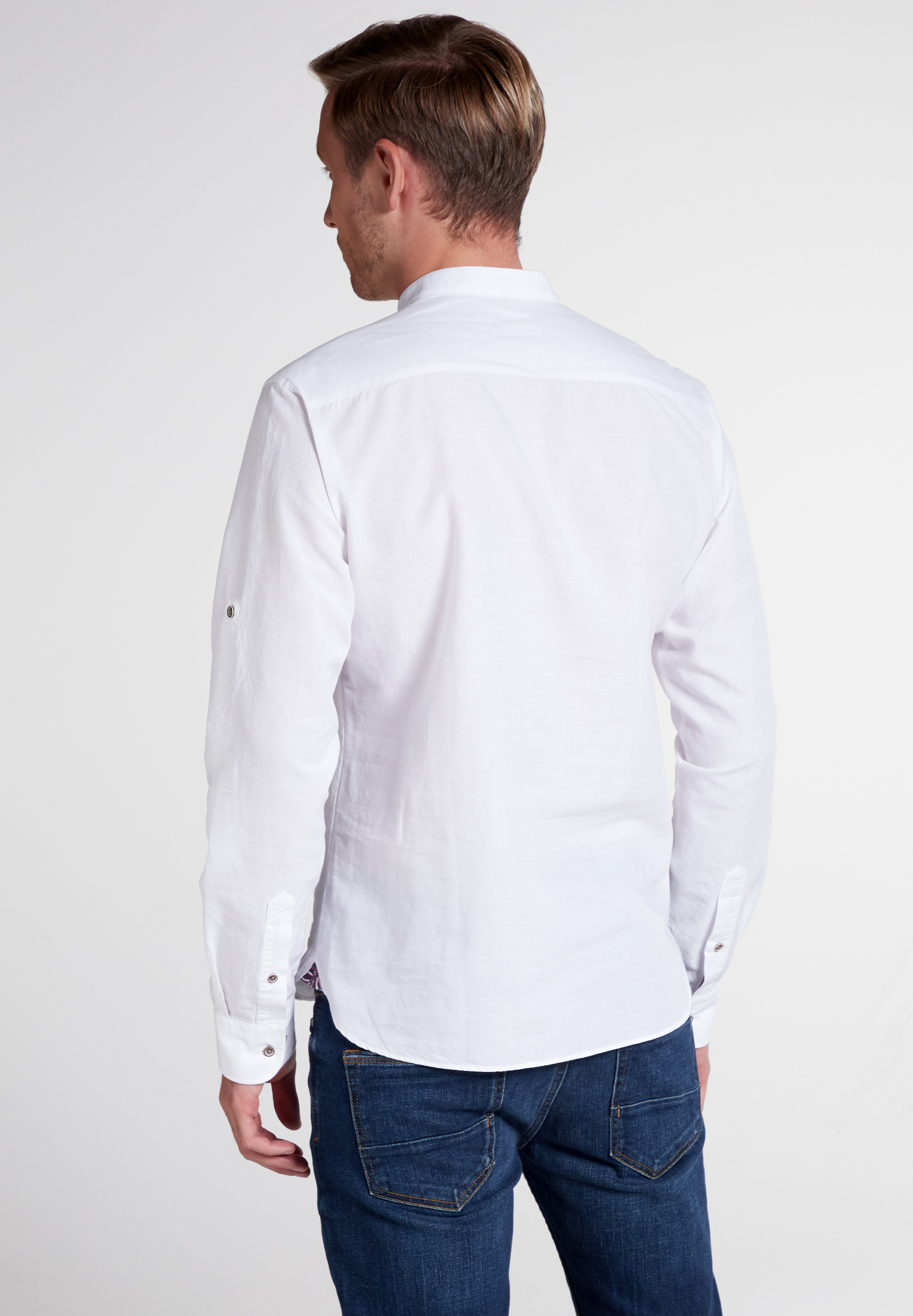 ETERNA LANGARM HEMD SLIM FIT LEINEN