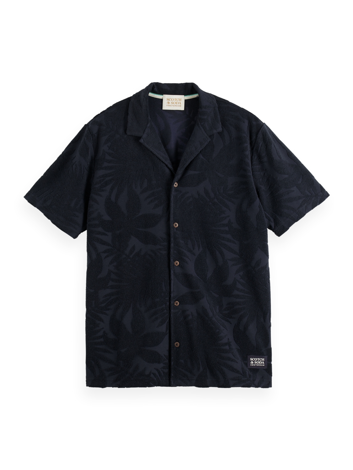 Terry jacquard short sleeve shirt