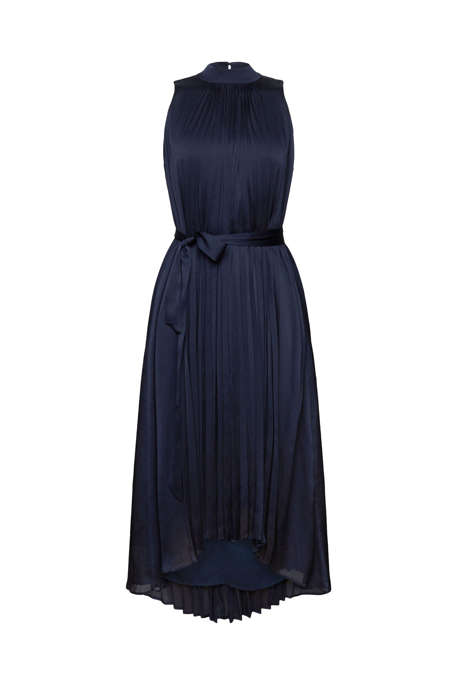 Plissiertes Midikleid mit Nackenträger