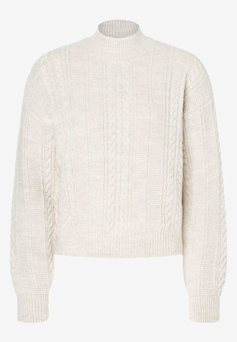 Zopfpullover  powder creme  Winter-Kollektion