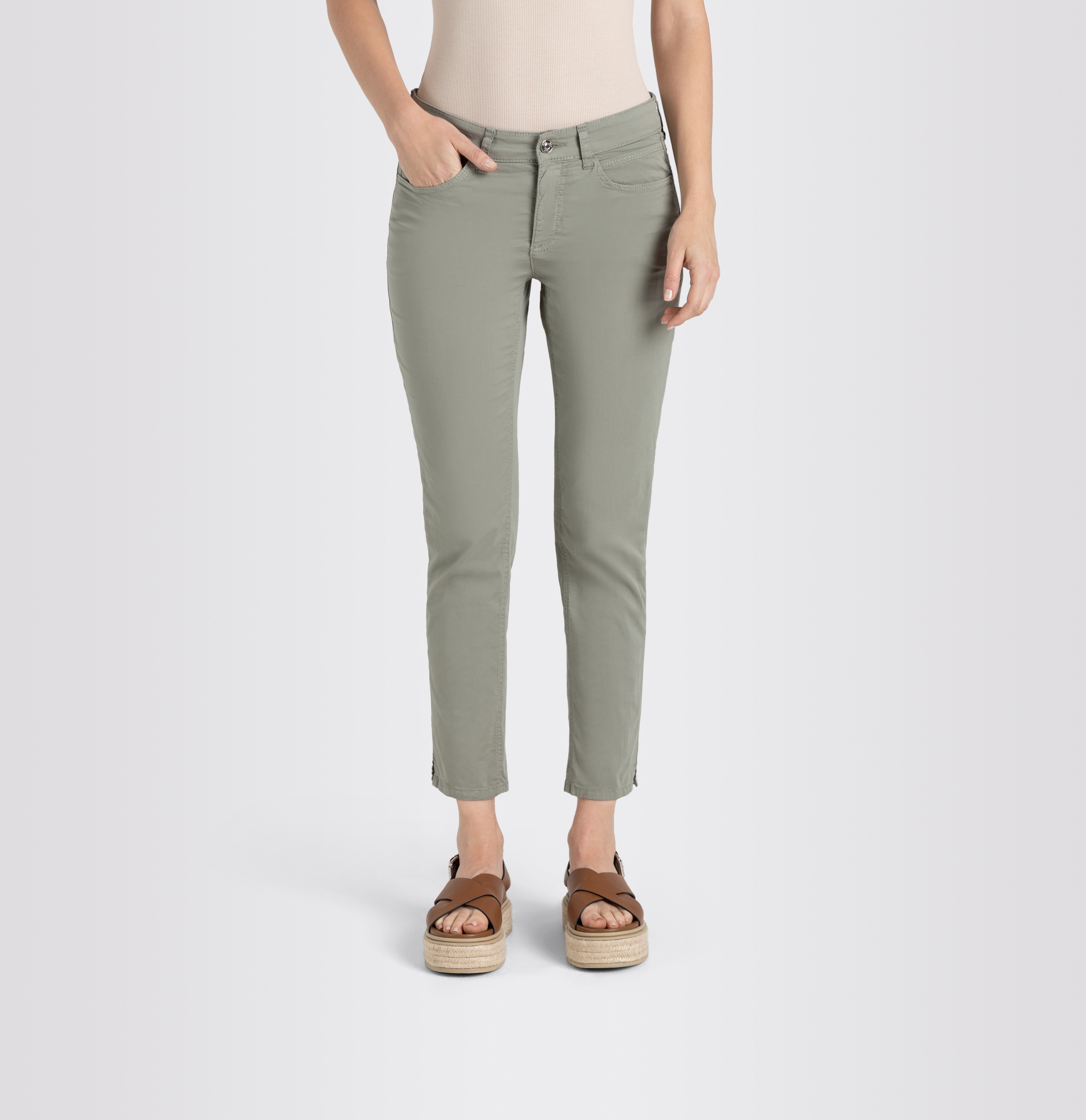 MAC JEANS - ANGELA 7/8 summer, Fade out gabardine