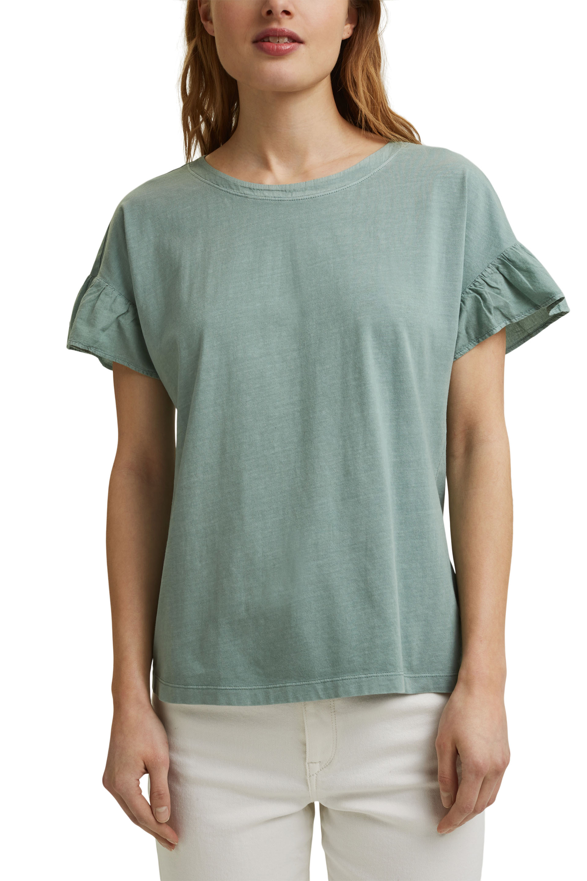T-Shirt mit Volant-Ärmeln, Organic Cotton