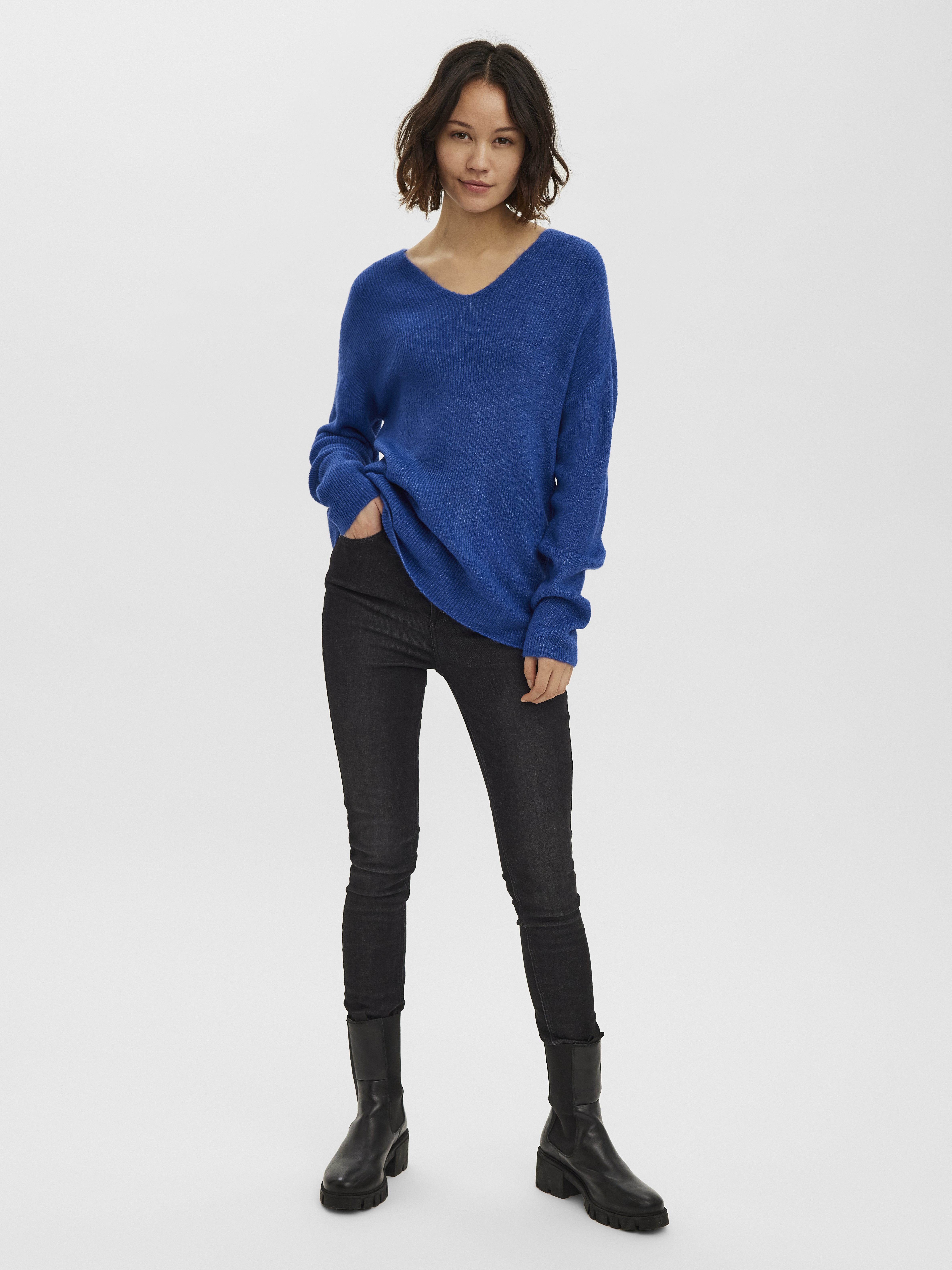 VMCREWLEFILE LS V-NECK BLOUSE NOOS