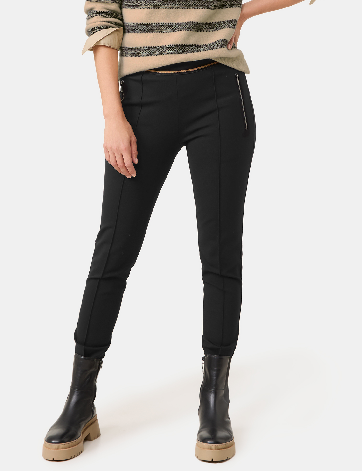 Stretchhose SAN꞉YA SKINNY FIT mit Längsbiesen