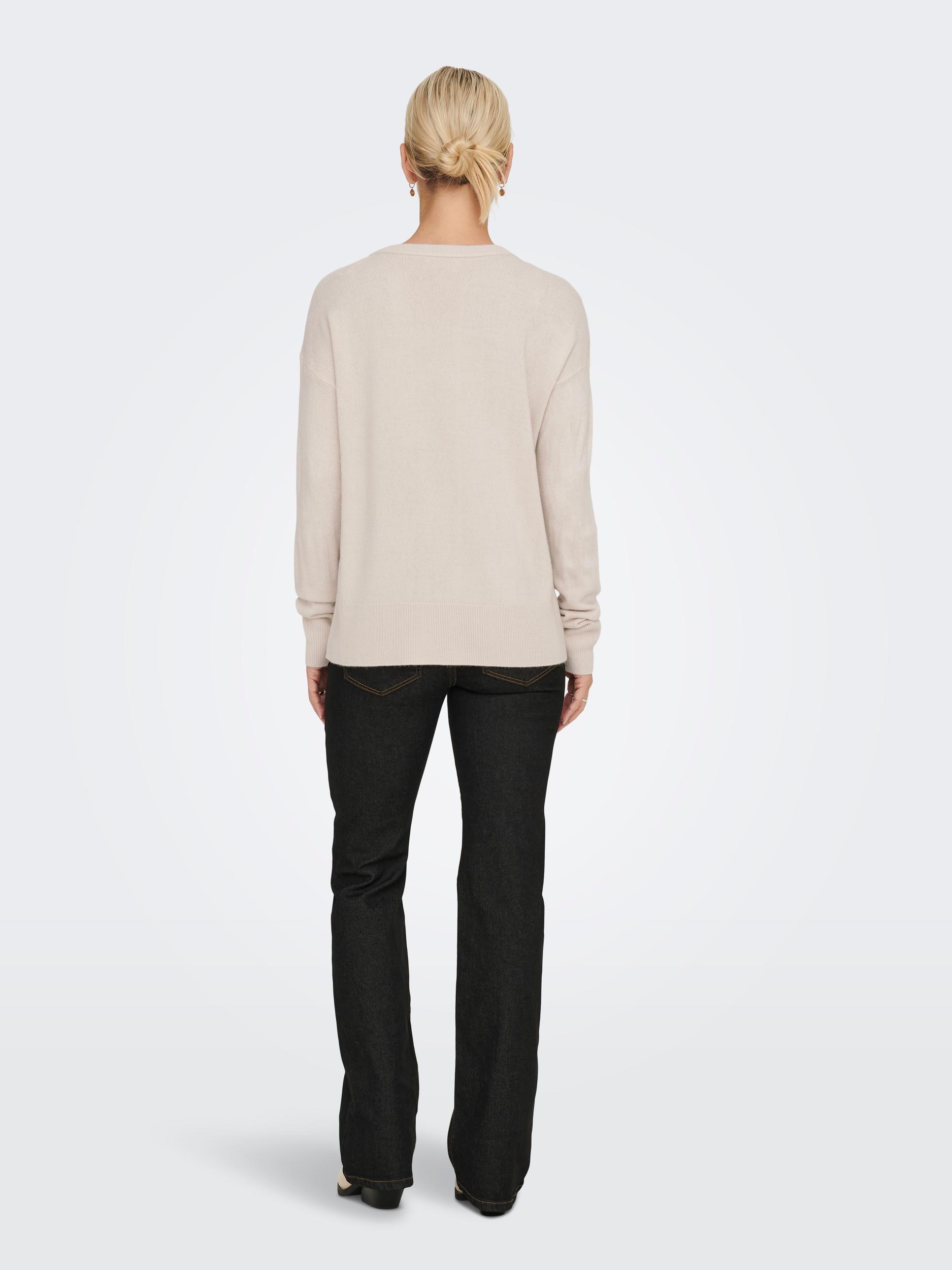 ONLSUNNY LS LACE V-NECK CC KNT
