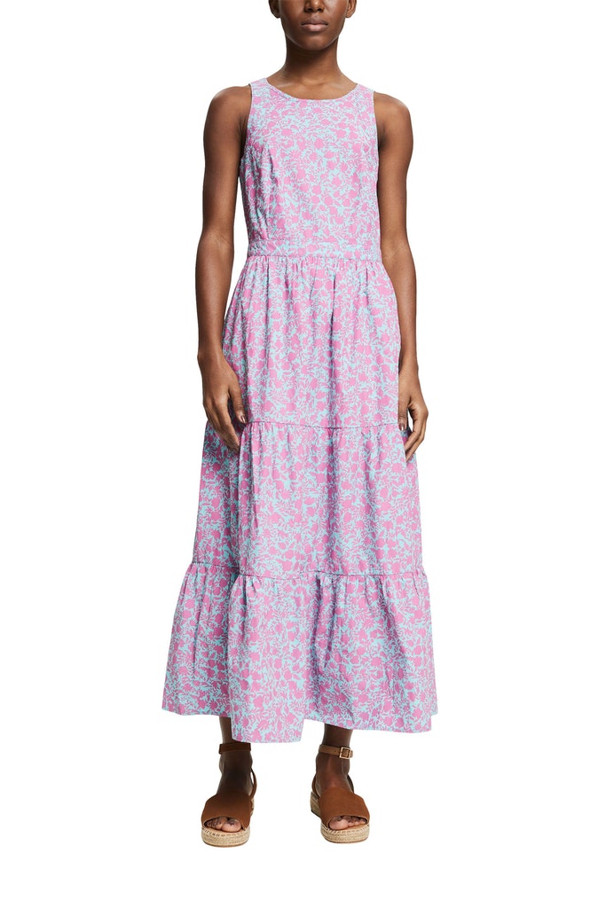 Gemustertes Midikleid mit Volants