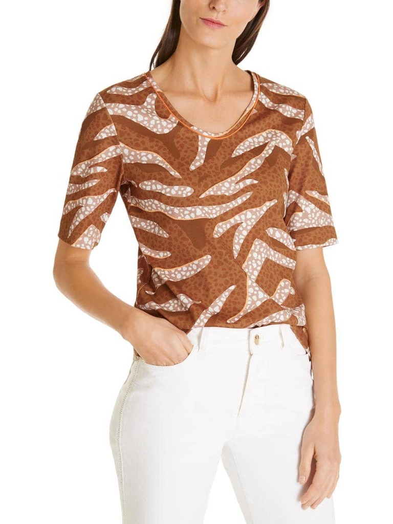 Rippjerseyshirt mit Animalprint