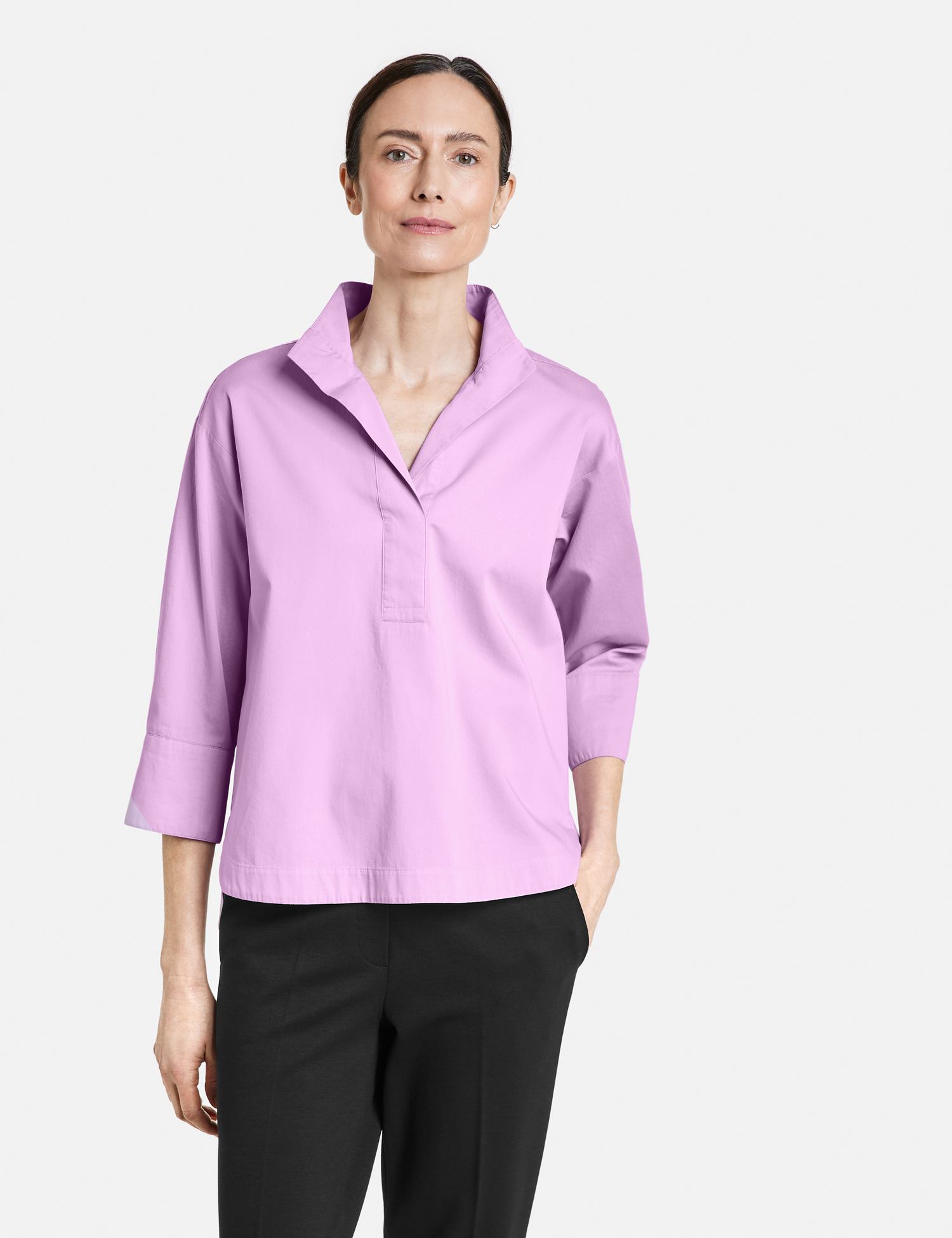 3/4 Arm Bluse mit Seitenschlitzen