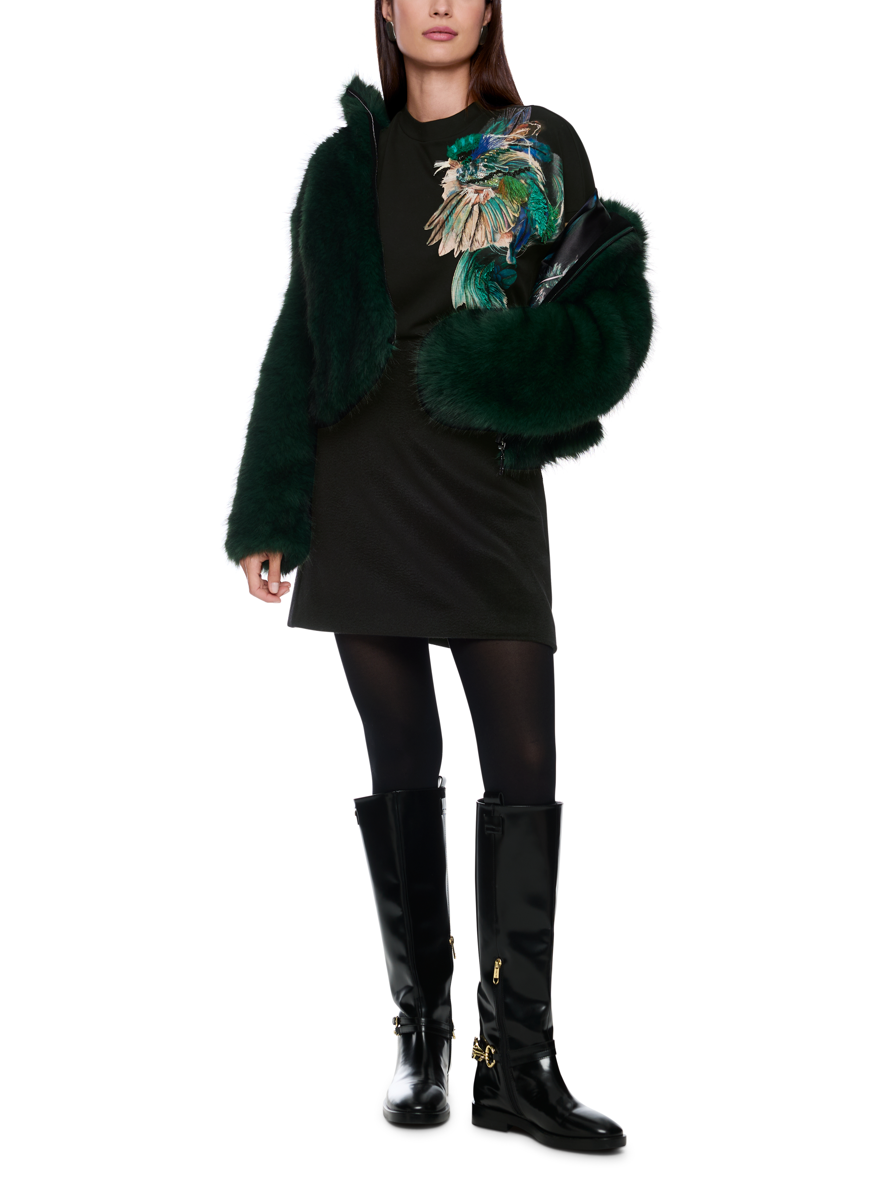 Ausgestellter Rock aus Wollmix