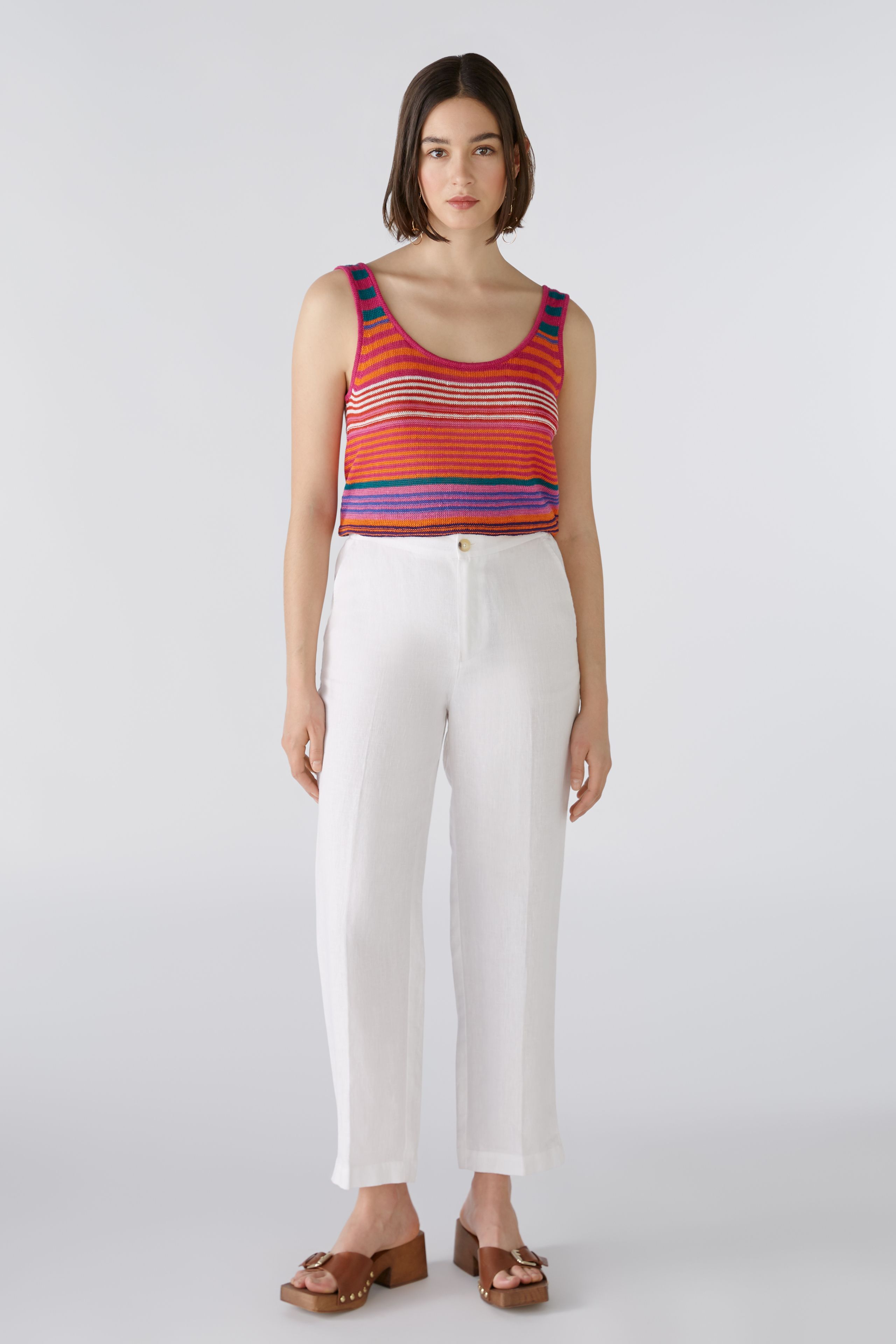 Leinenhose Mid waist , cropped