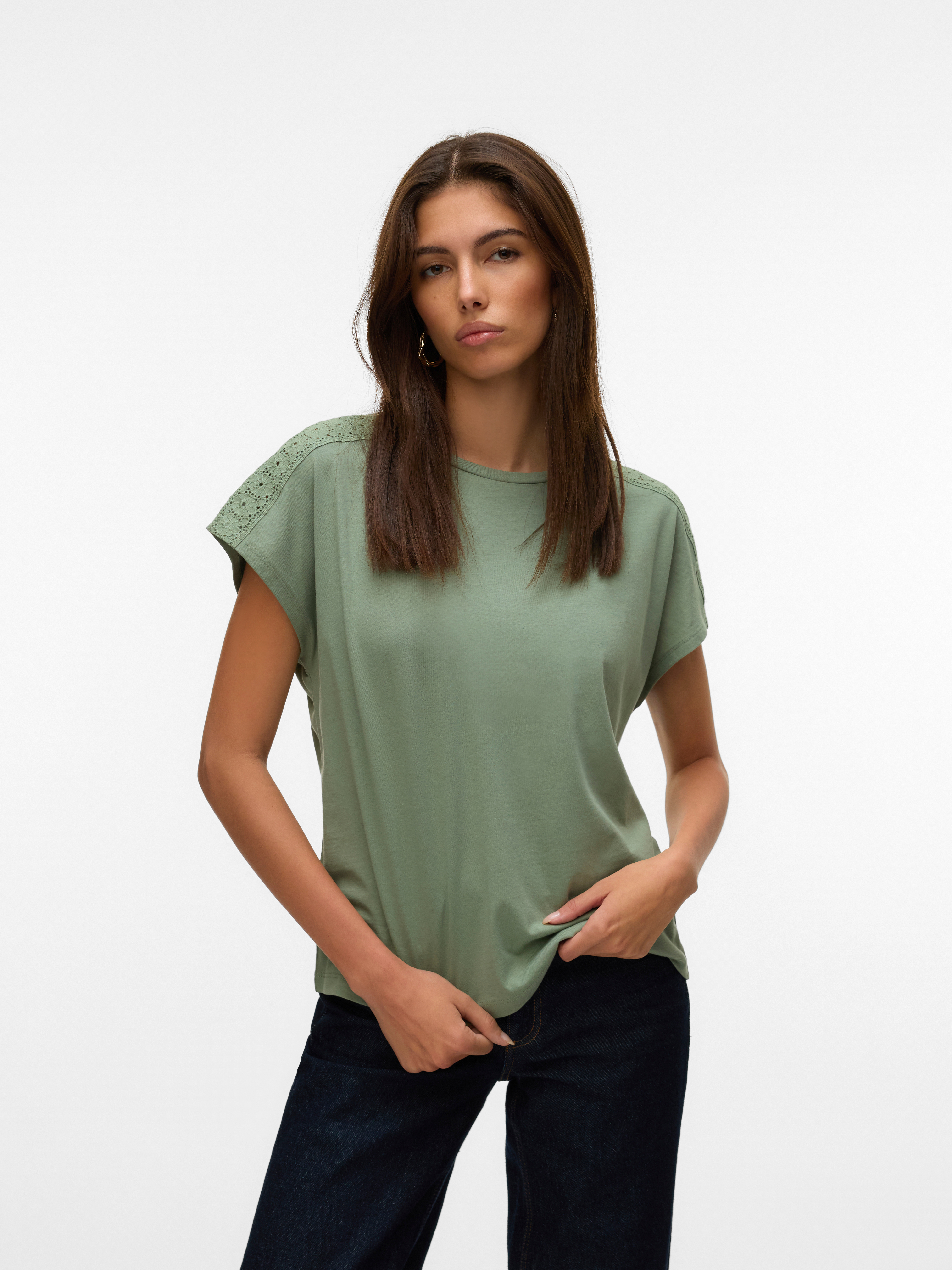VMEMMY SS LACE TAPE TOP JRS NOOS
