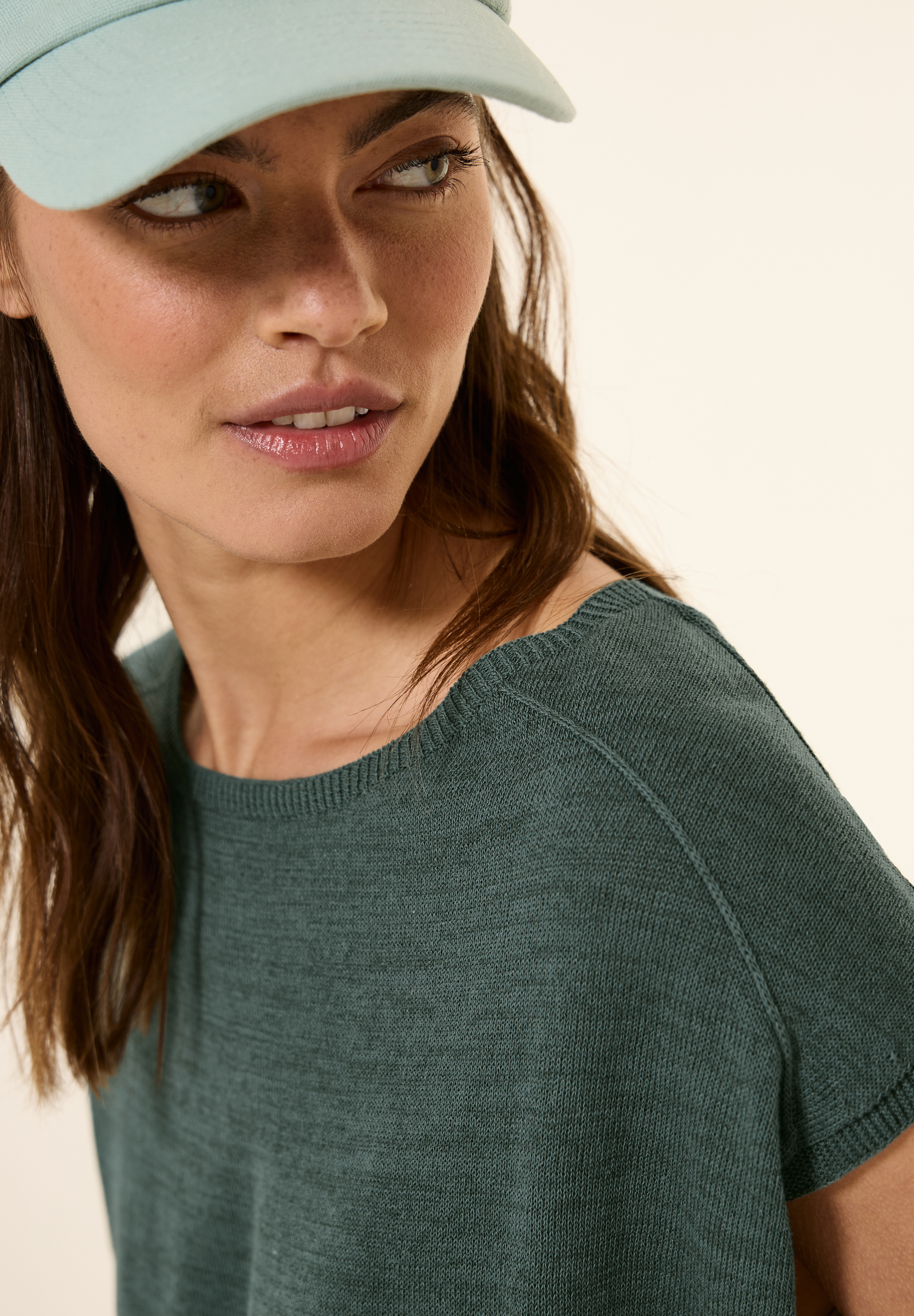 Leinen-Look Strickpullover