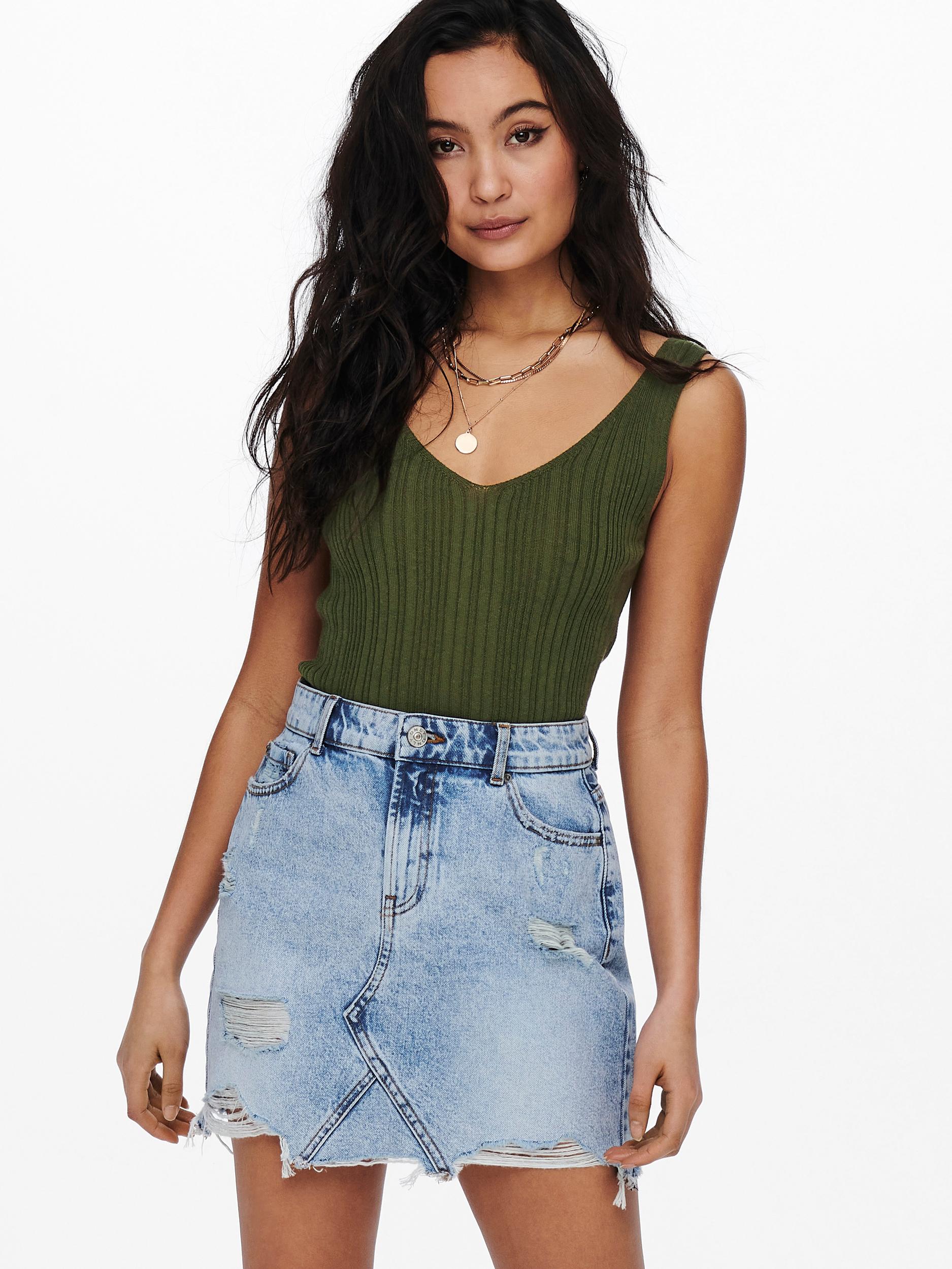 ONLLINA S/L RIB TOP KNT