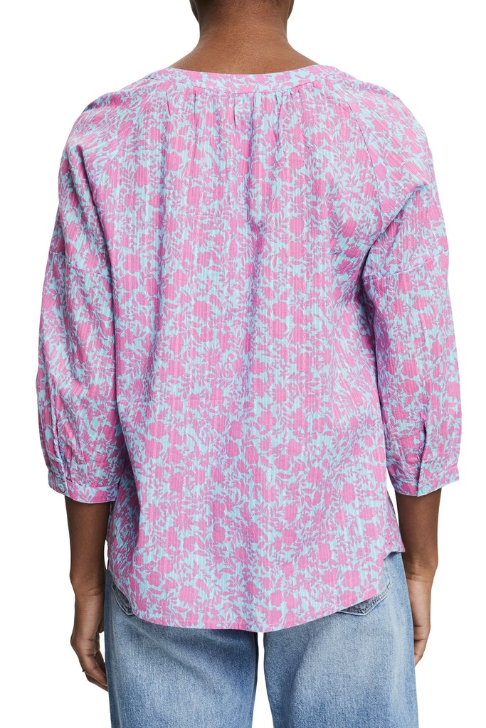 Gemusterte Bluse mit 3/4 Ärmeln
