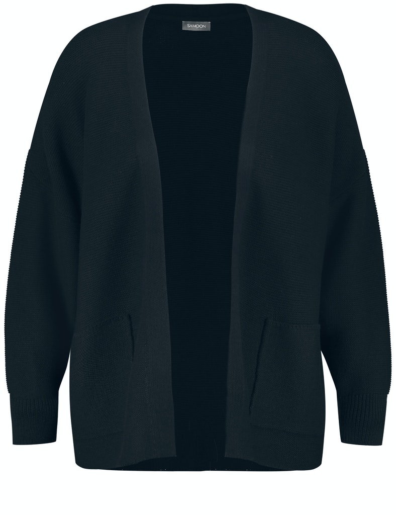 Offener Cardigan aus Rippstrick