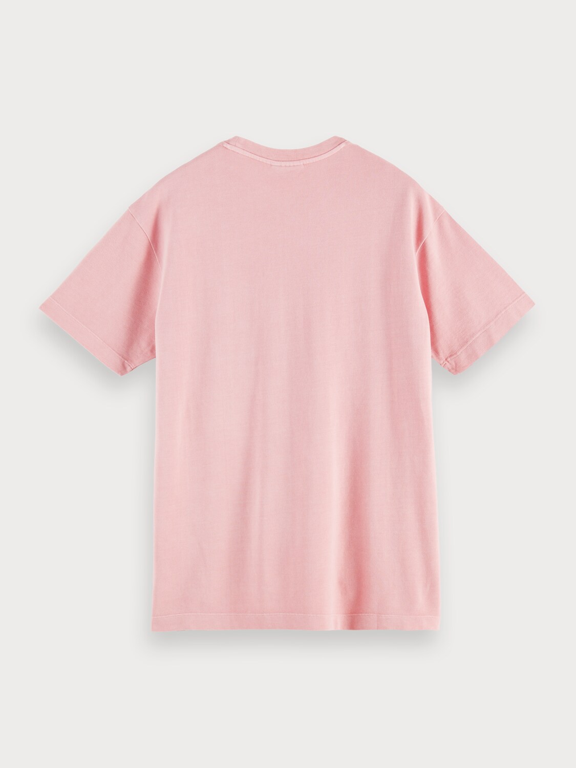 Organic cotton garment-dyed pique crewneck t-shirt