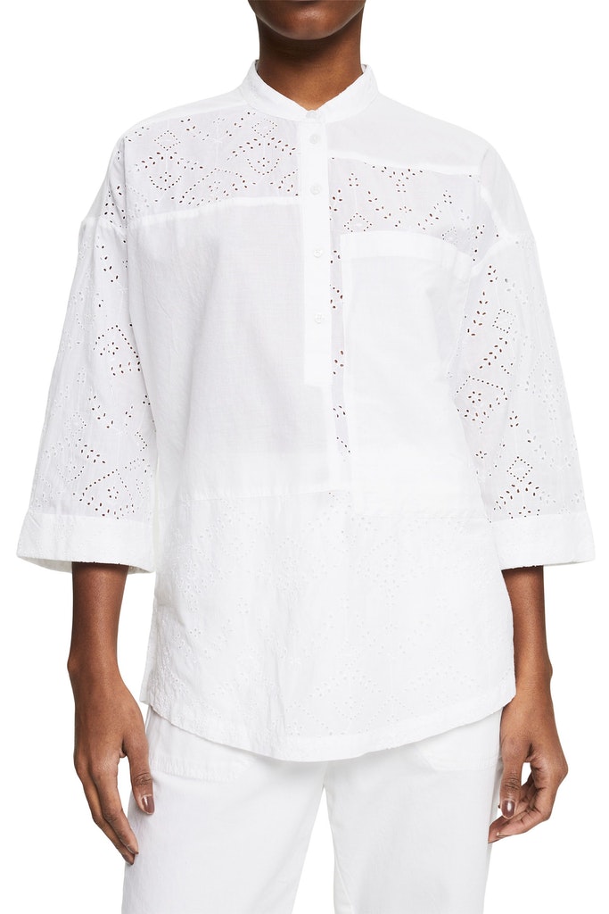 Oversize Bluse mit Lochspitze